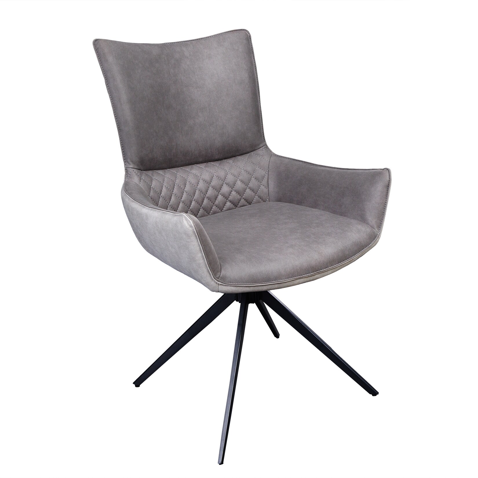 riess-ambiente Stuhl ALPINE – drehbar grau hellgrau Armlehnen schwarze Metallbeine Microfaser | 04251561906799