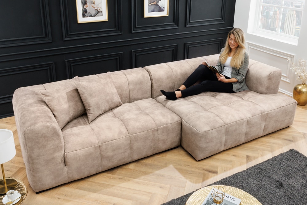 riess-ambiente Ecksofa ZERO GRAVITY - 305cm champagner beige Samt Bigsofa Couch XXL Modern - Bild 1