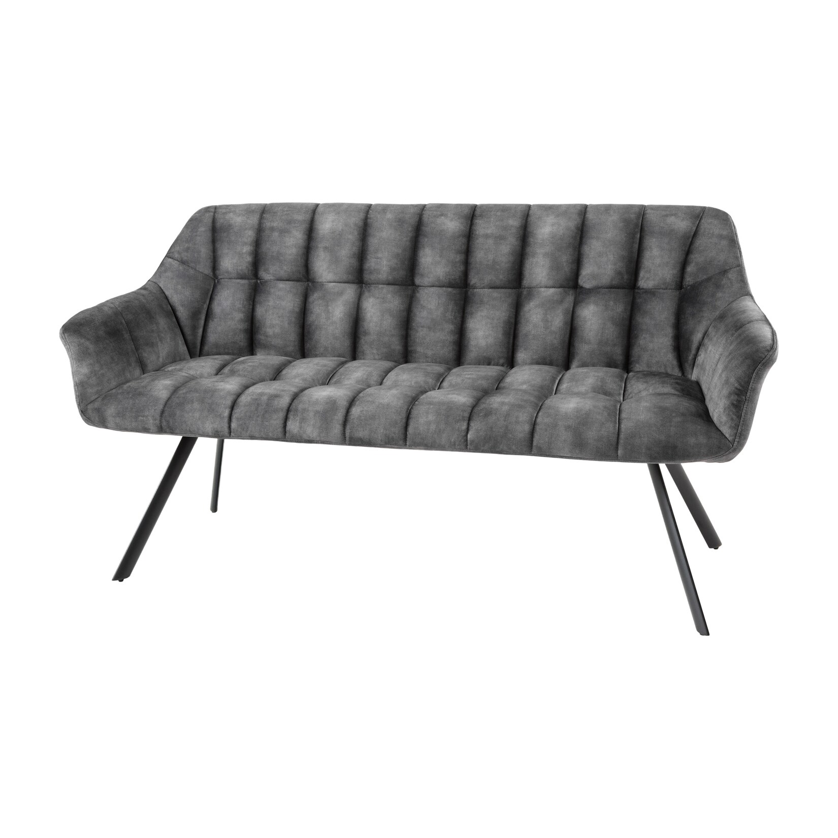 riess-ambiente Sitzbank PAPILLON - 165cm champagner beige mit Lehnen schwarzes Metallgestell Esszimmer