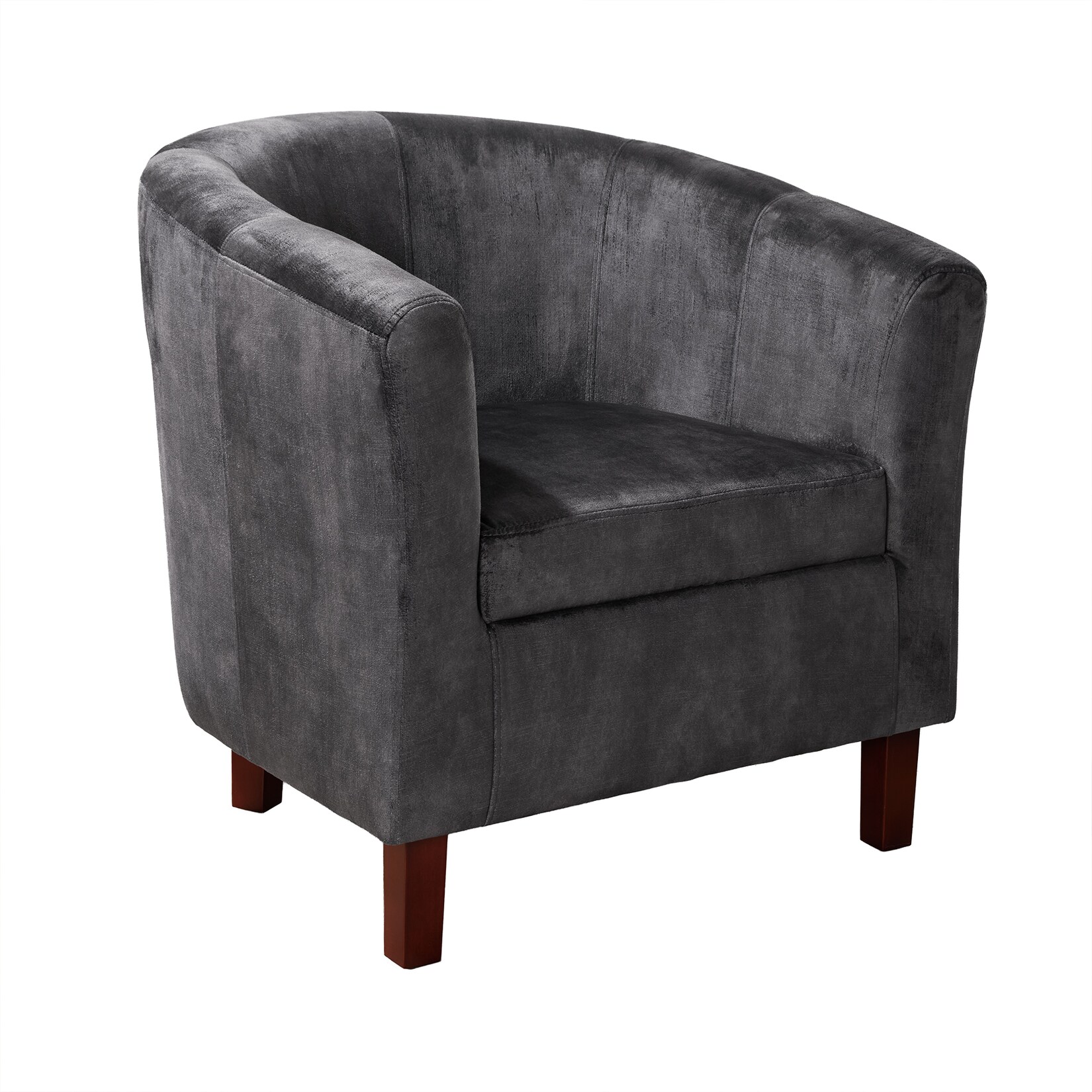 riess-ambiente Sessel HEMINGWAY – dunkelgrau Samt Armlehnen Cocktailsessel Rundum Bezug Massivholz | 04251561907789