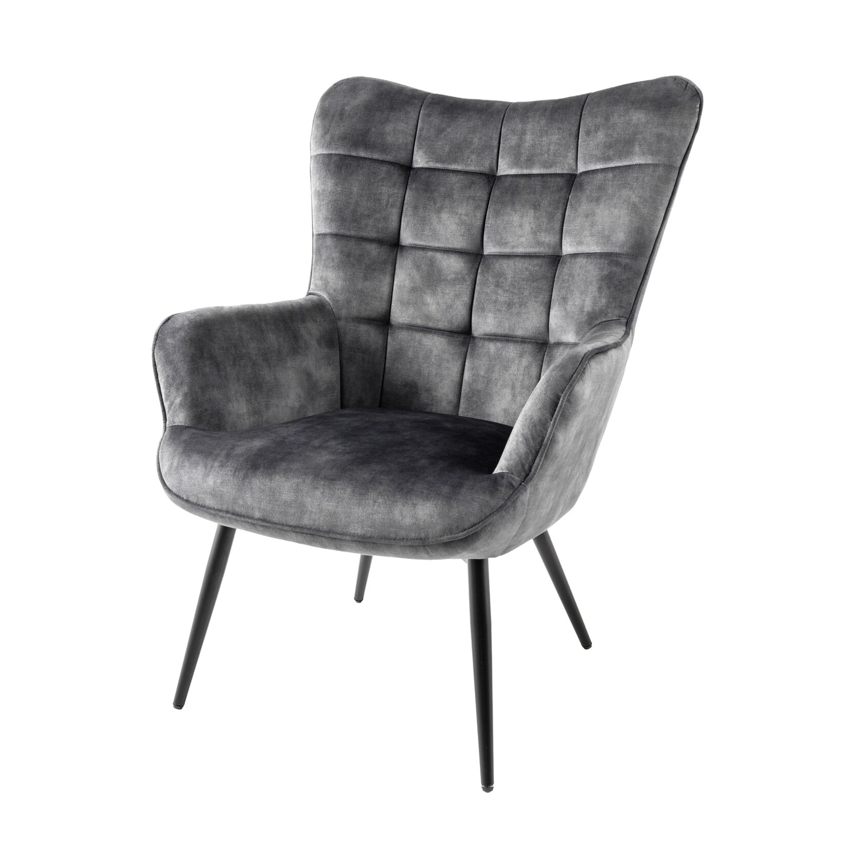 riess-ambiente Sessel SCANDINAVIA – modern champagner beige Samt schwarze Metallbeine mit Armlehne | 04251561907994