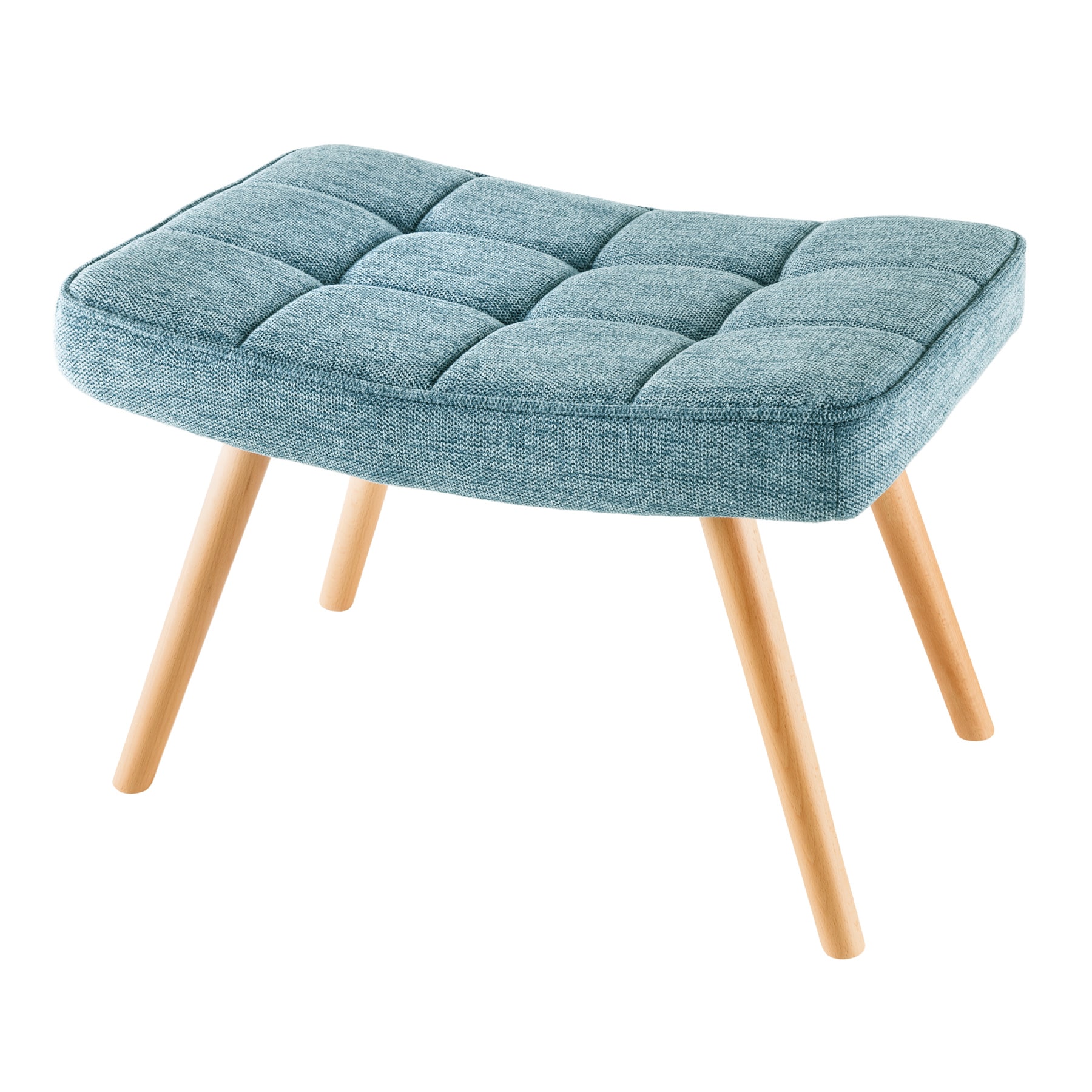 riess-ambiente Hocker SCANDINAVIA - modern blau Strukturstoff Massivholz-Beine Fu&szlig;hocker - Bild 1