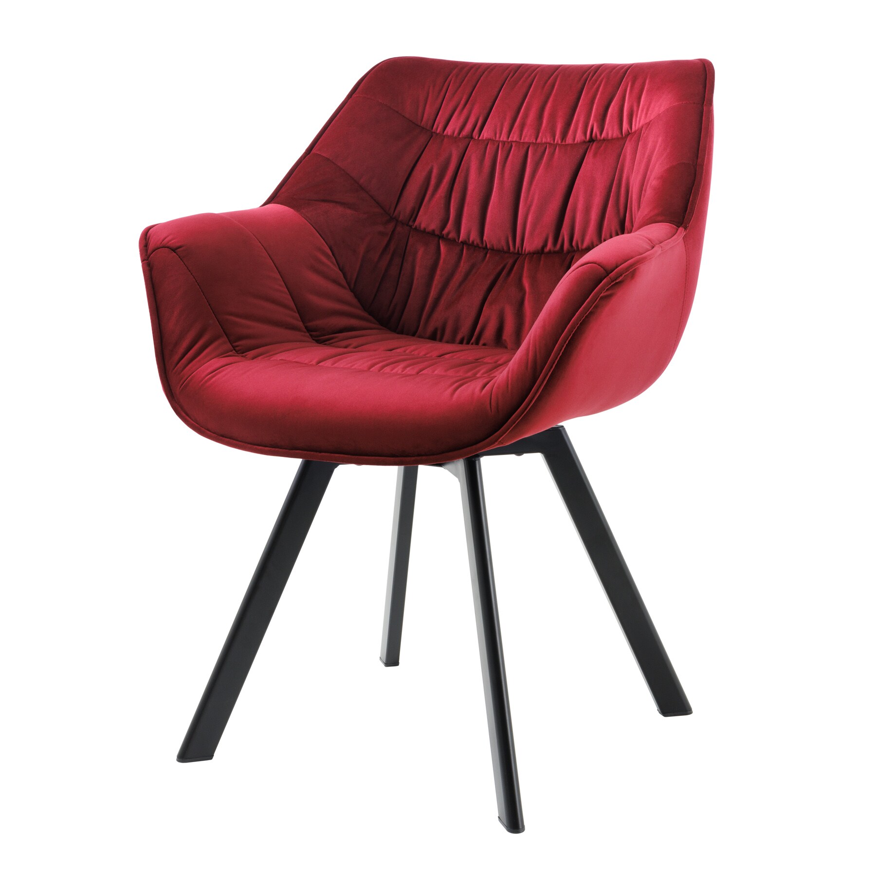 riessambiente Stuhl THE DUTCH COMFORT drehbar rot Samt mit Armlehnen