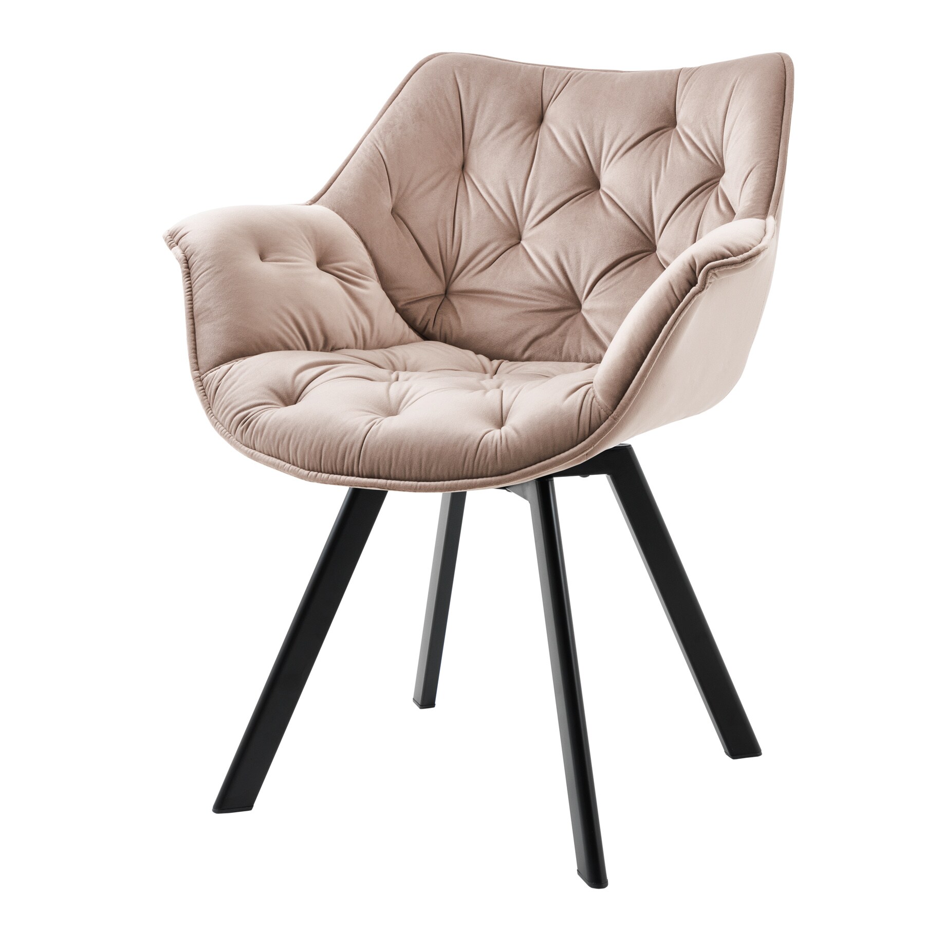 riess-ambiente Stuhl THE DUTCH COMFORT - drehbar greige Samt mit Armlehnen Modern Design Metallbeine - Bild 1