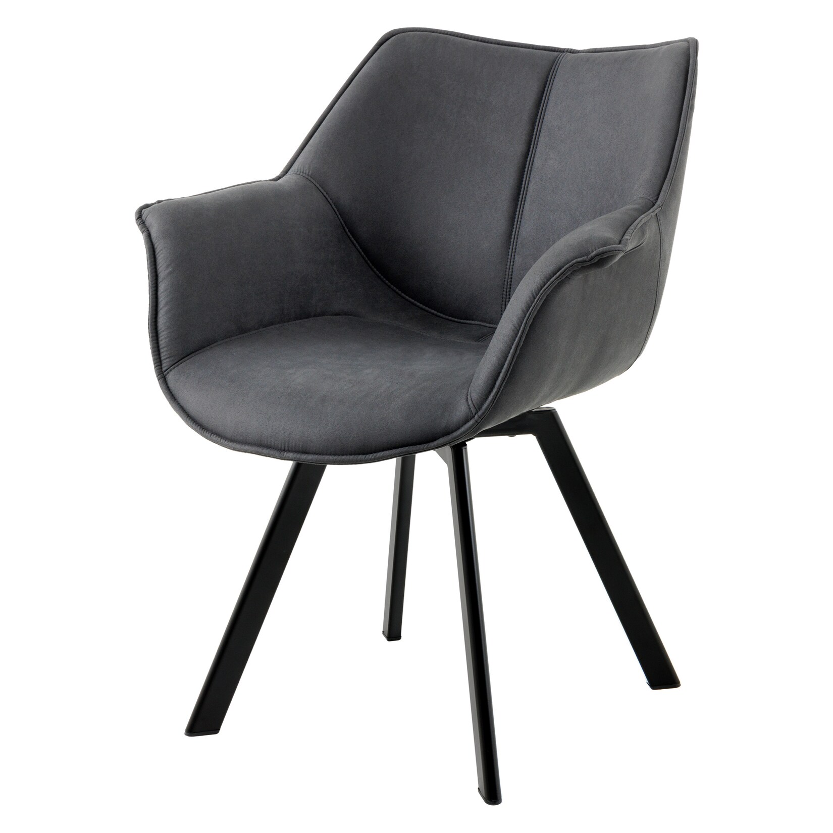 riess-ambiente Stuhl THE DUTCH RETRO – antik grau Microfaser mit Armlehnen Modern Design drehbar | 04251561908861