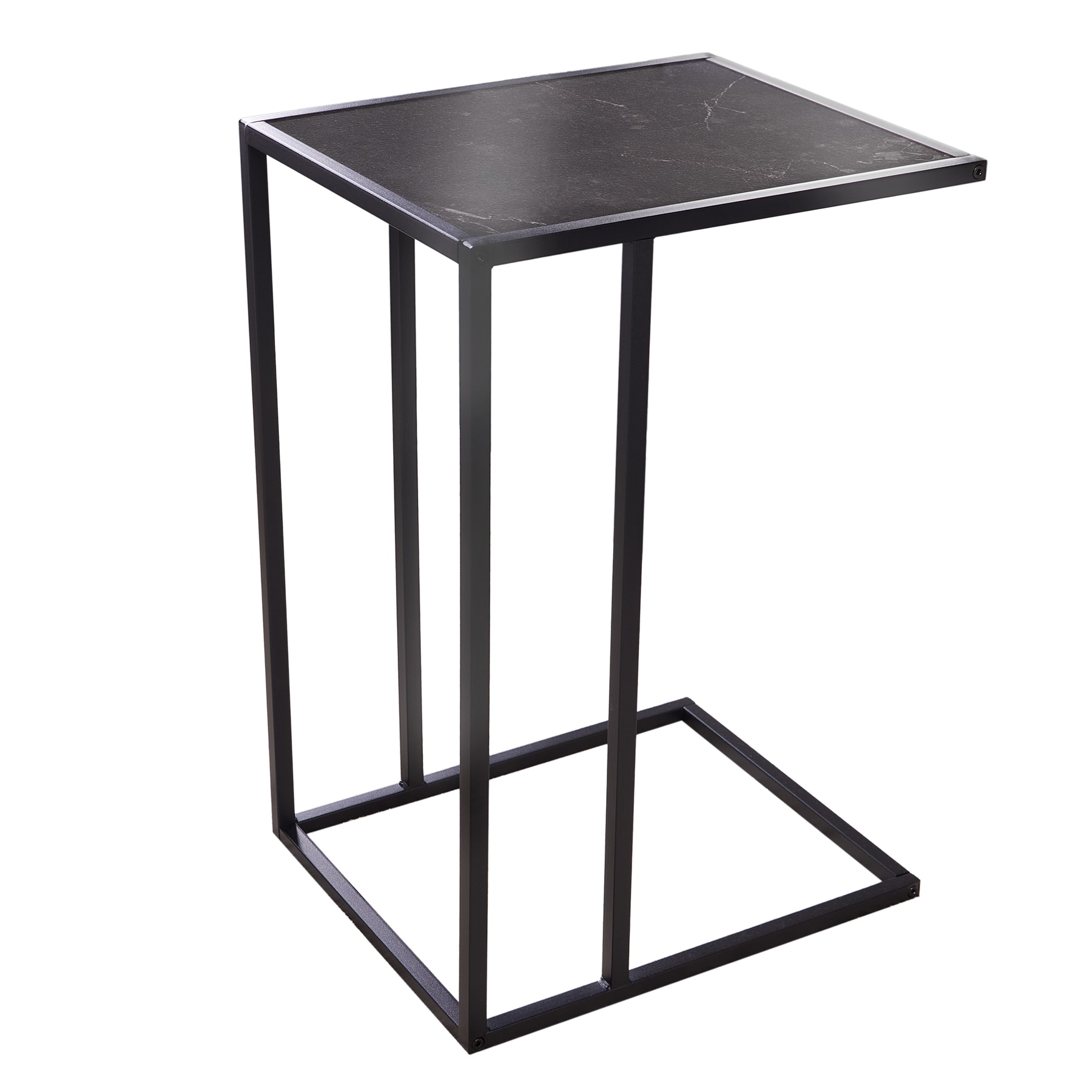 riess-ambiente Beistelltisch SLIM LINE - 65cm anthrazit schwarz Marmor-Design Metall Laptoptisch modern - Bild 1