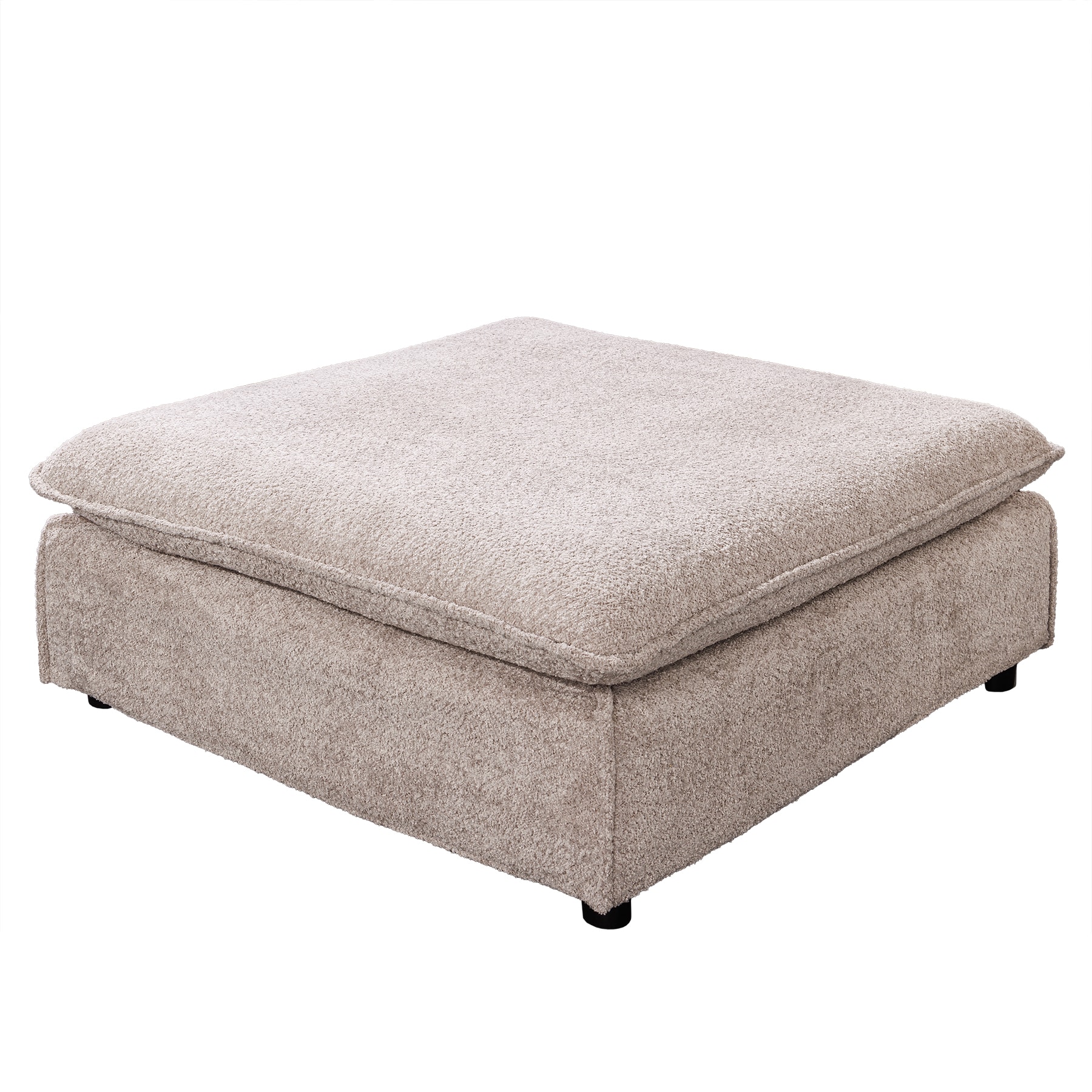 riess-ambiente Hocker HEAVEN - gro&szlig; 100cm champagner beige Boucl&eacute; Polsterhocker Federkern pflegeleicht - Bild 1