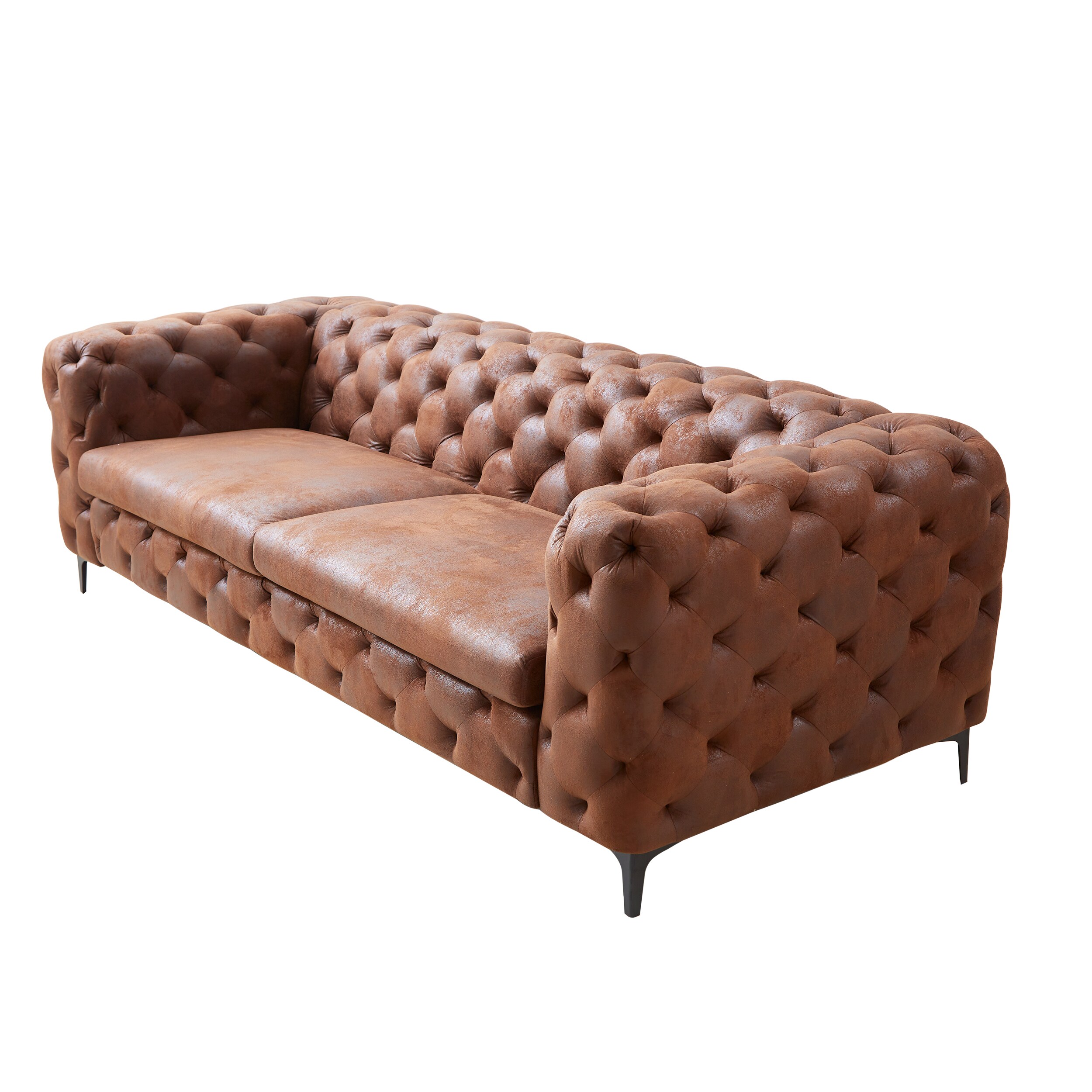 riess-ambiente Chesterfield 3-Sitzer Sofa MODERN BAROCK 235cm antik braun Microfaser Federkern - Bild 1