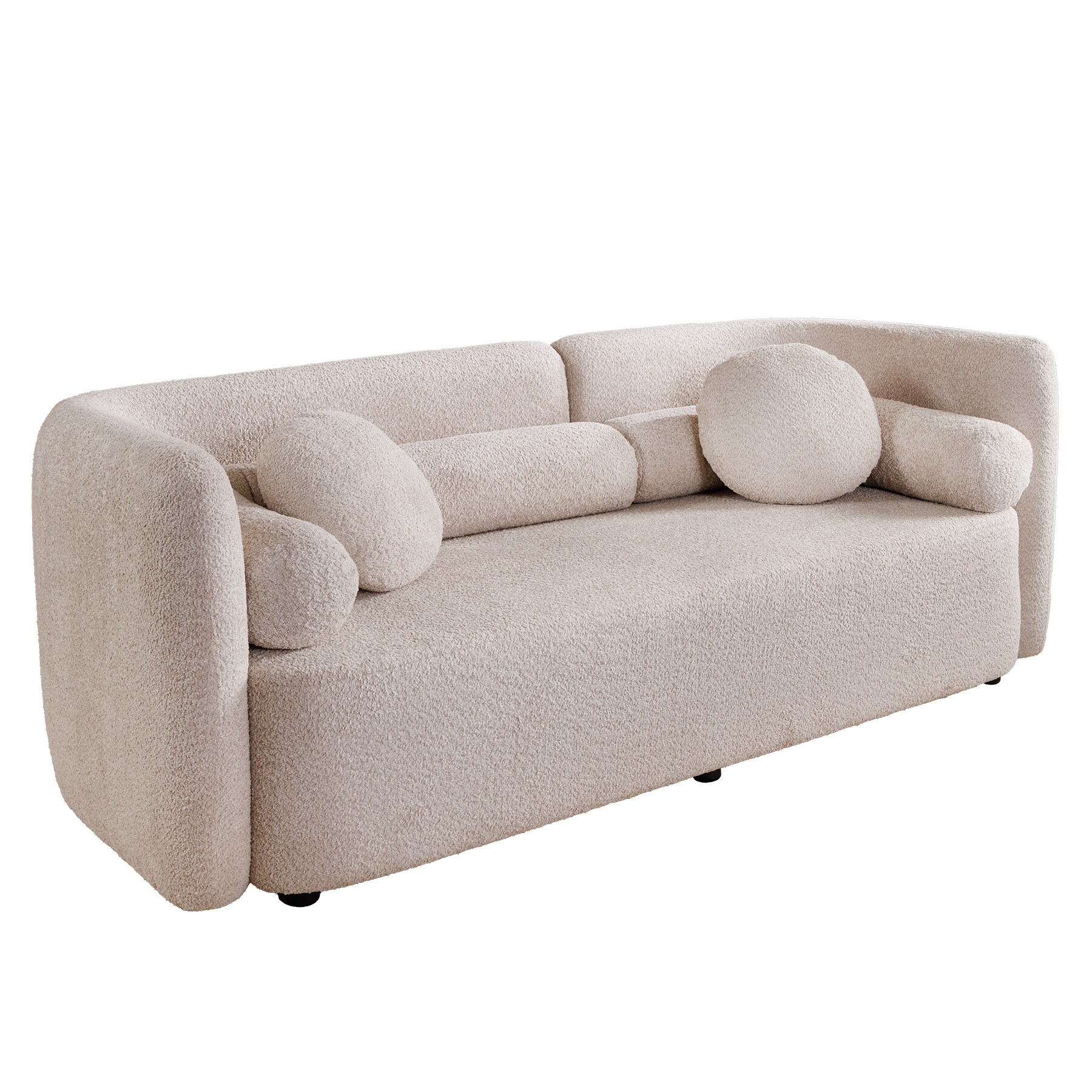 riess-ambiente Modernes Sofa ART DECO 200cm beige Boucl&eacute; 3-Sitzer Couch inkl. Kissen - Bild 1