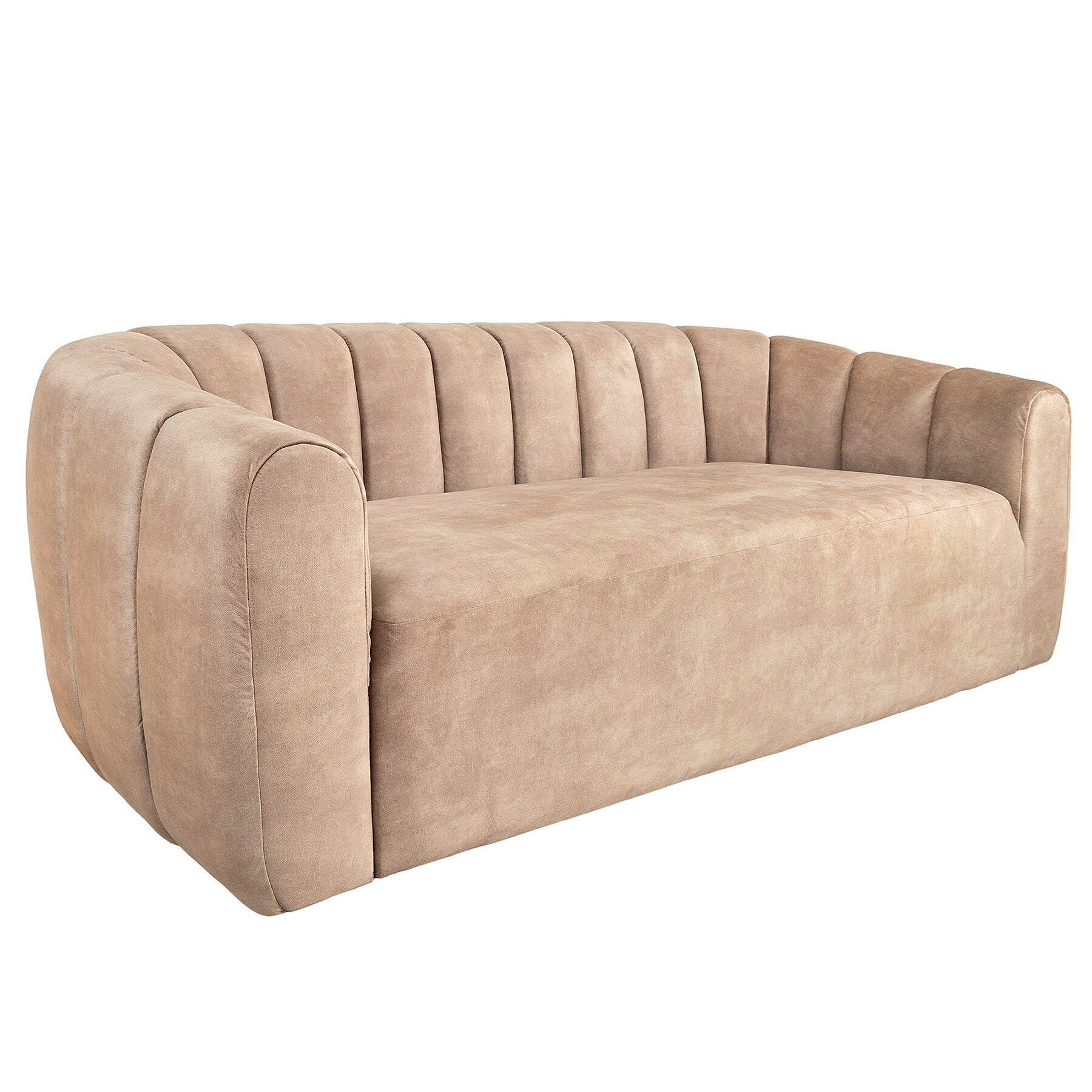 riess-ambiente 3-Sitzer Sofa BABYLON 200cm champagner beige Samt mit Ziersteppung - Bild 1