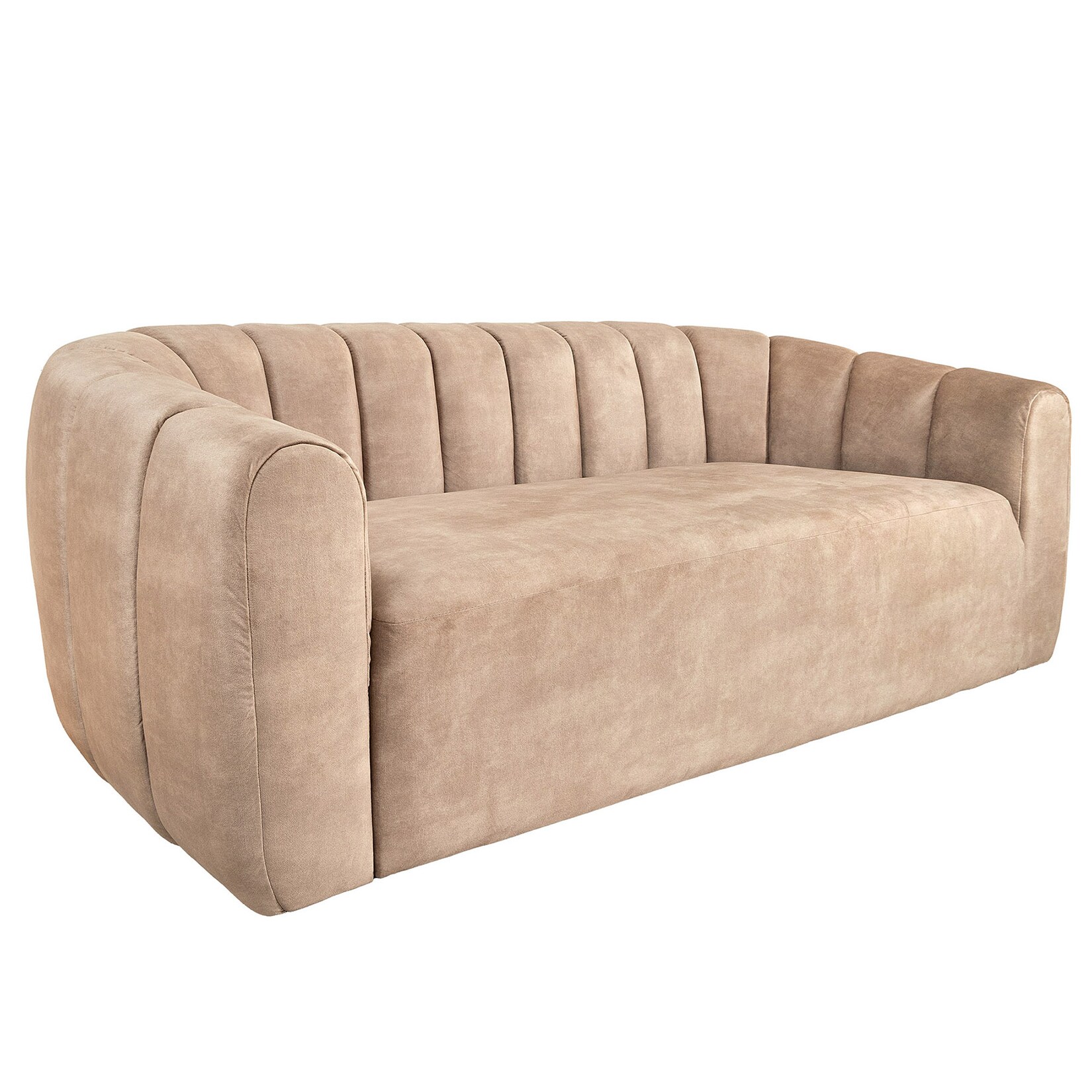 riess-ambiente 3-Sitzer Sofa BABYLON 200cm champagner beige Samt mit Ziersteppung | 04251561919072