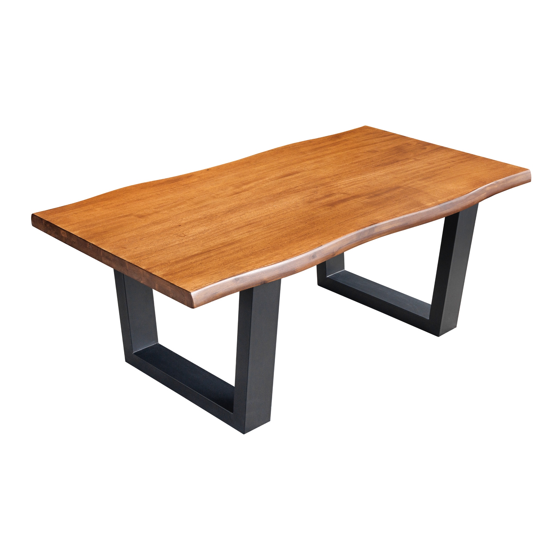 riess-ambiente Massiver Couchtisch GENESIS 110cm braun Akazienholz Baumkante V-Gestell - Bild 1