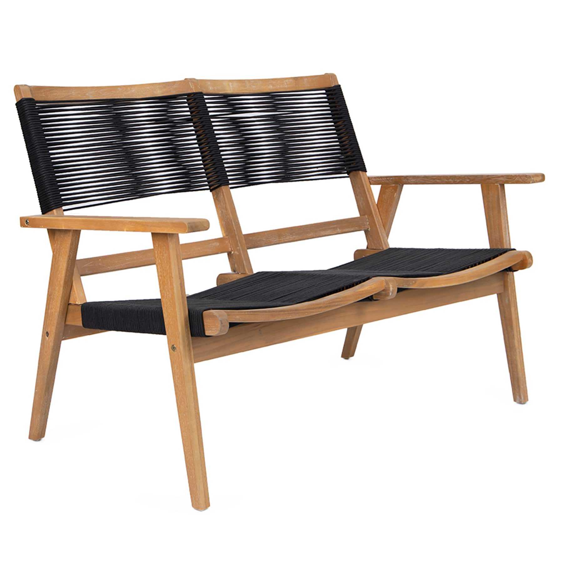 riess-ambiente Outdoor Gartenbank BALI ROPE 120cm natur anthrazit Akazie 2-Sitzer - Bild 1