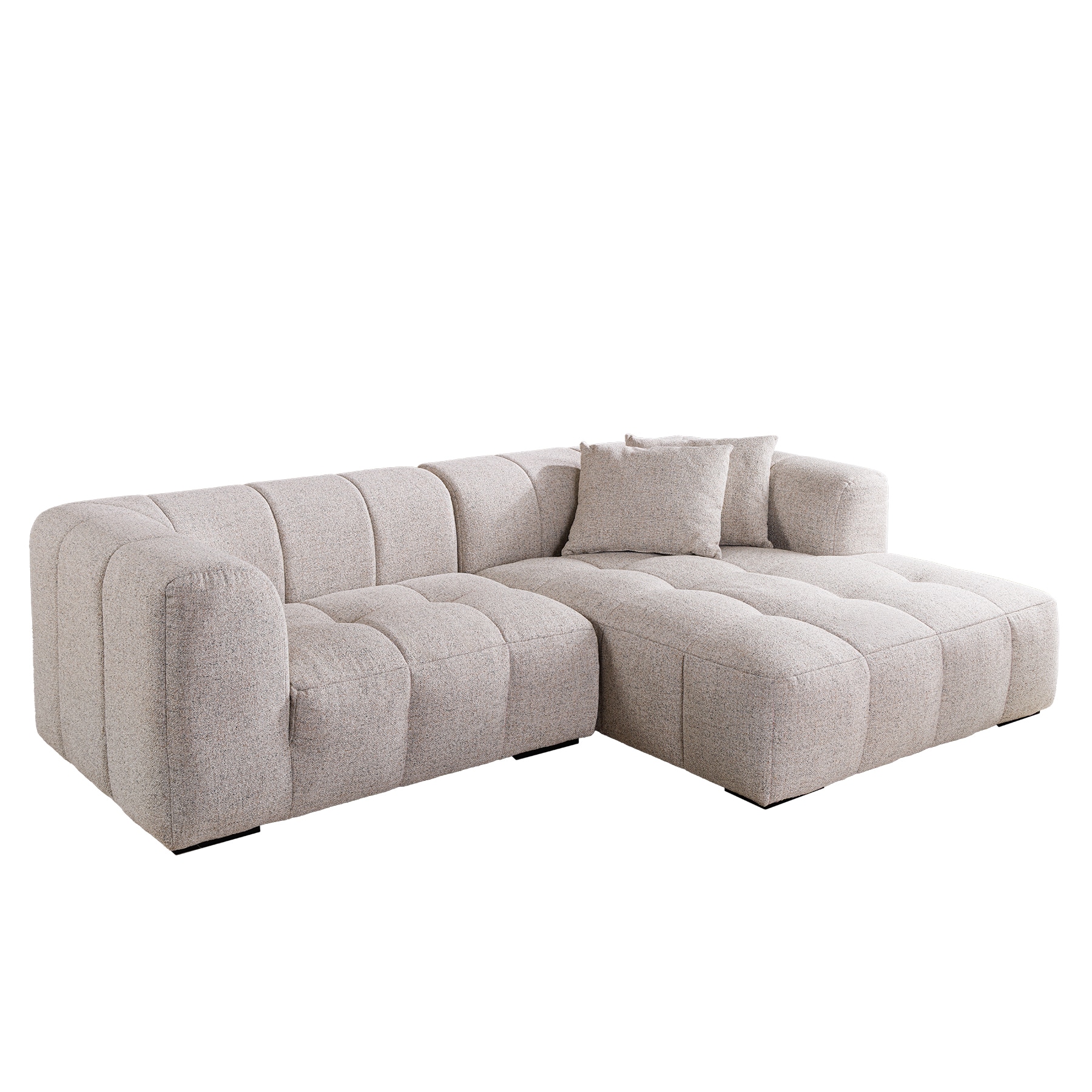 riess-ambiente Modernes Ecksofa ZERO GRAVITY 240cm graphit beige Strukturstoff 3-Sitzer Couch - Bild 1
