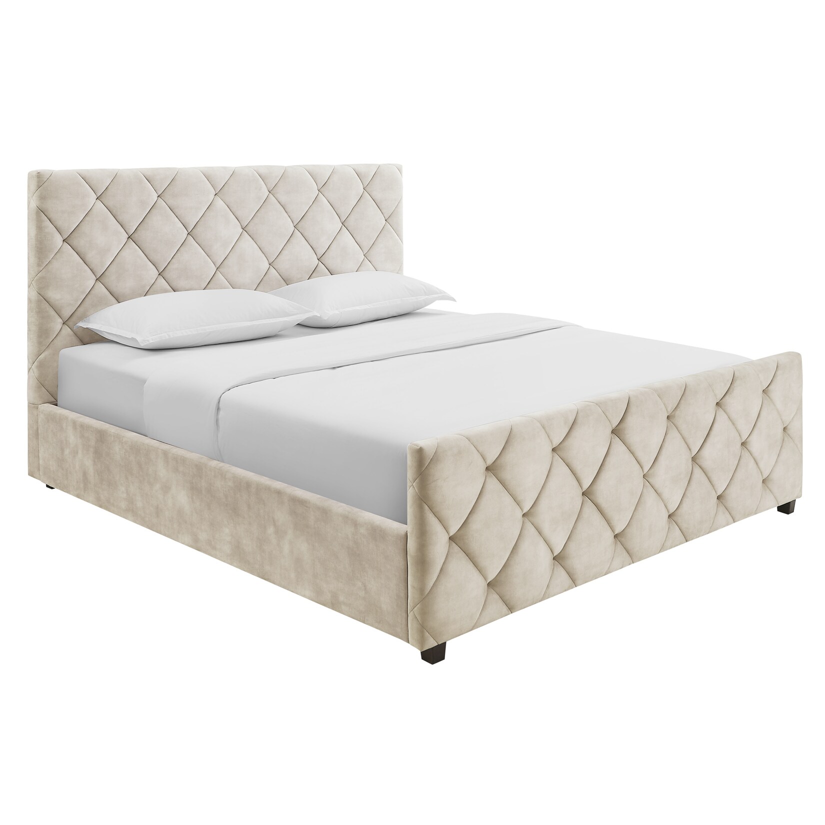 riess-ambiente Boxbett ELYSIUM 180x200cm champagner beige Samt mit Stauraum | 04251561920290