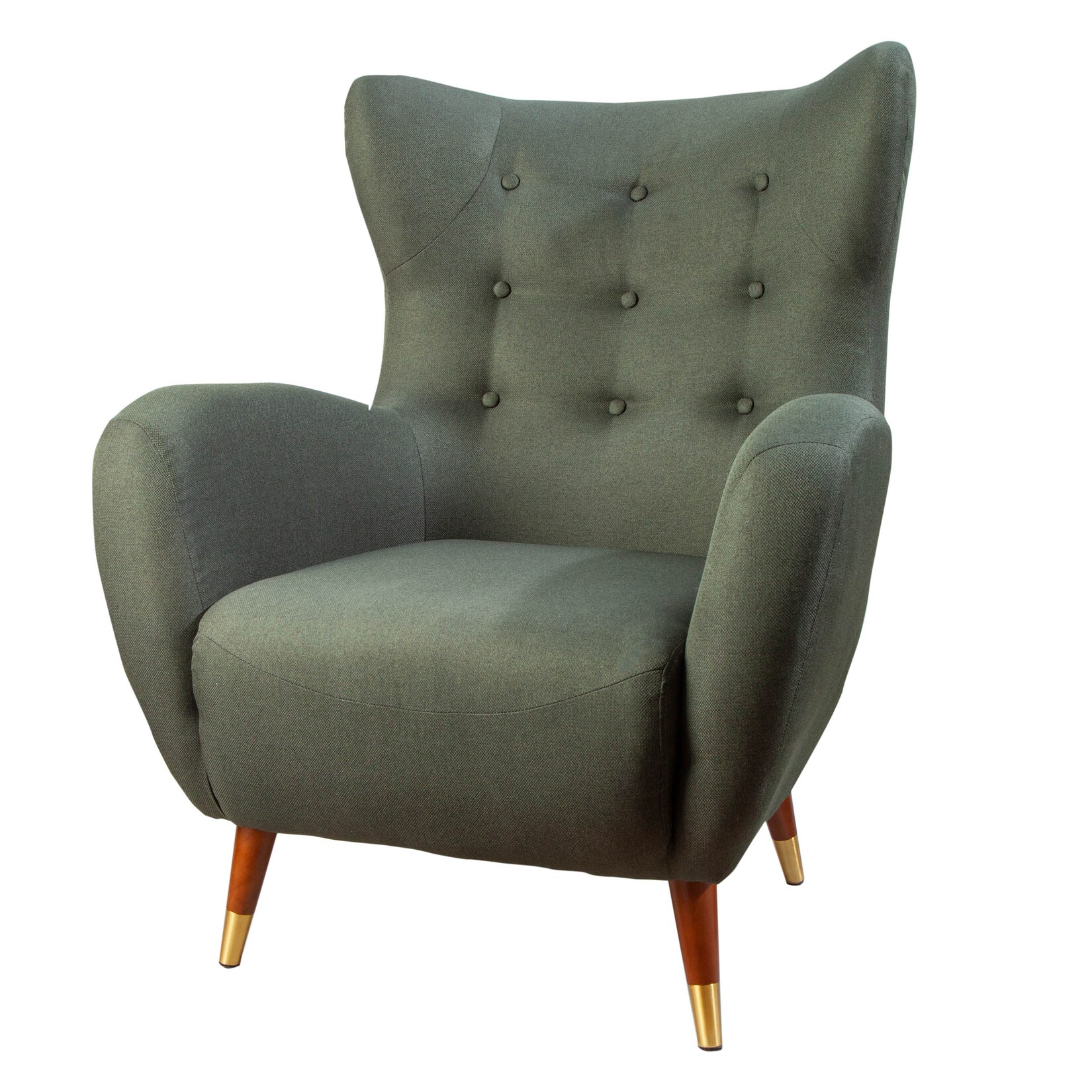 riess-ambiente Retro Design Sessel DON flaschengrün Federkern goldene Fußkappen | 04251561921785