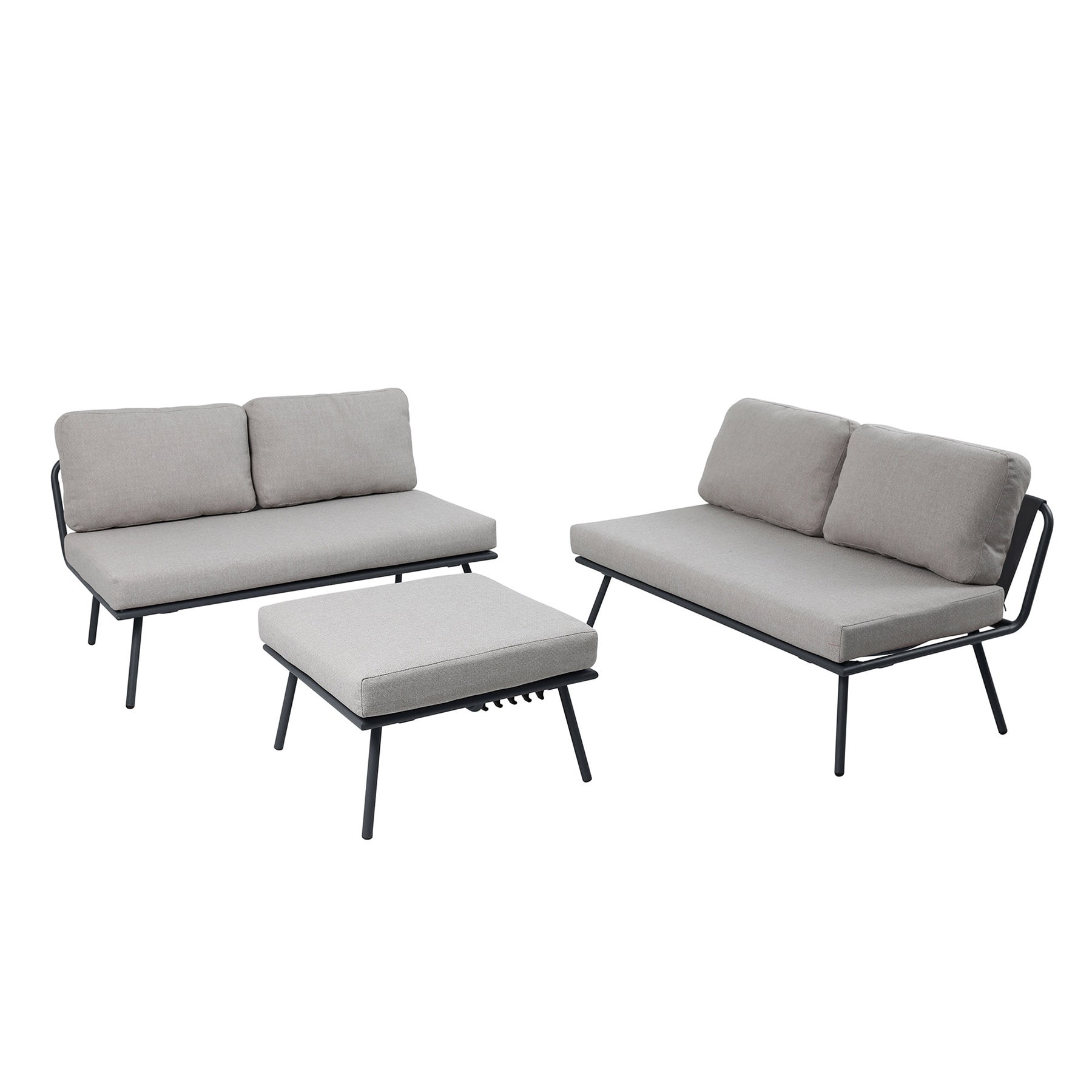 riess-ambiente Outdoor Lounge Sitzgruppe MOBILE MODULAR anthrazit hellgrau mit Tisch wetterfest - Bild 1