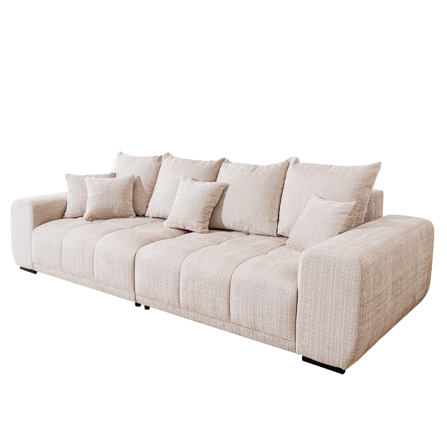 riess-ambiente Modernes XXL Sofa ELEGANCIA 285cm champagner beige Chenille Federkern Bigsofa - Bild 1