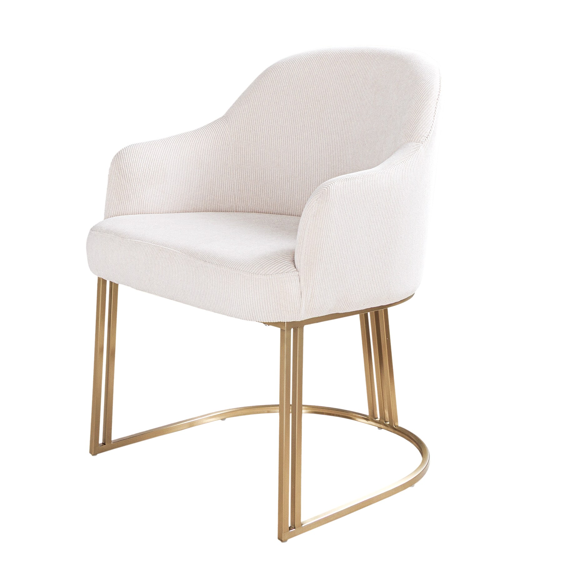 riess-ambiente Armlehnen Stuhl EXTRAVAGANCIA beige Cord Metall brushed champagner gold - Bild 1