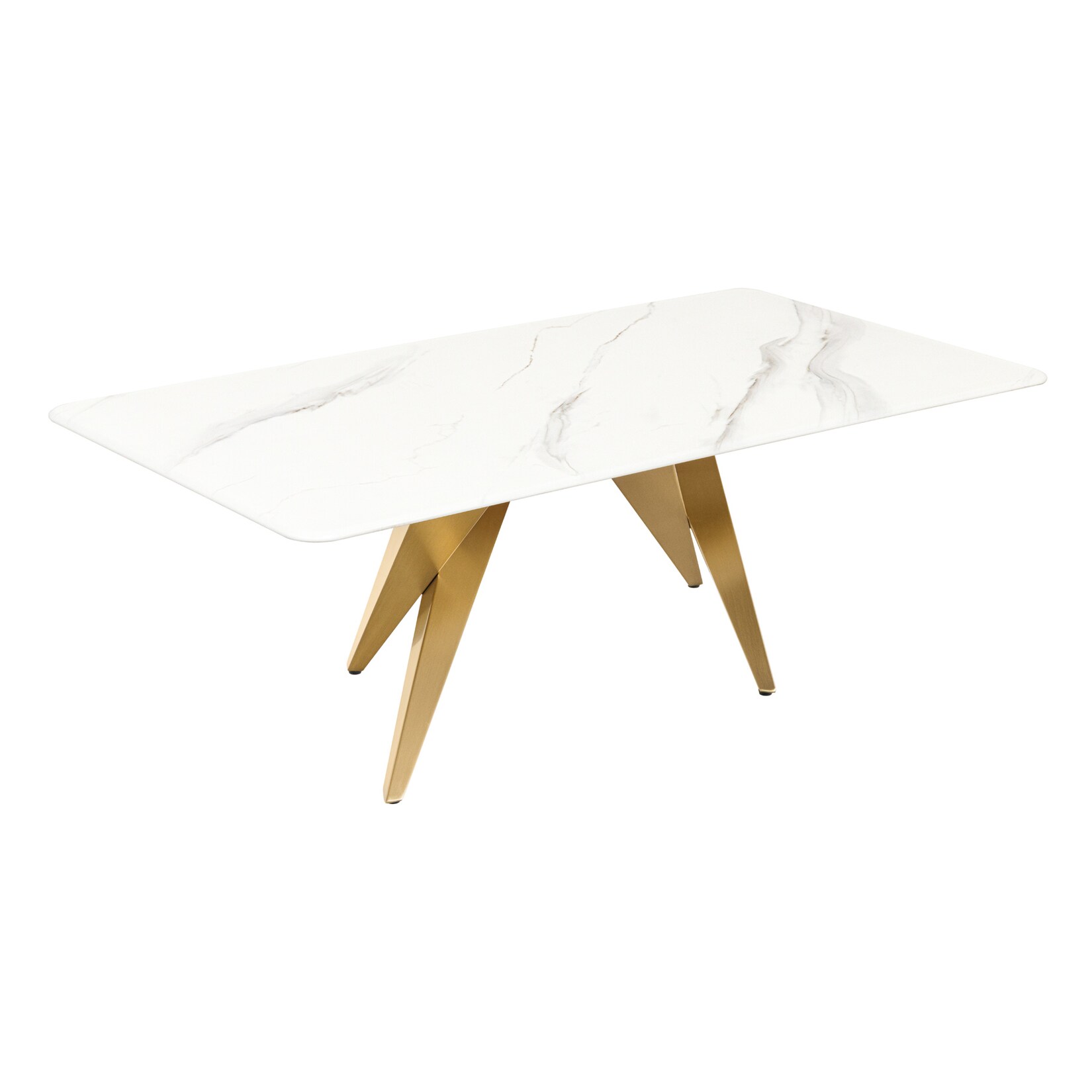 riess-ambiente Moderner Couchtisch ART LIVING 130cm weiß Marmor Keramik champagner gold brushed | 04251561920153