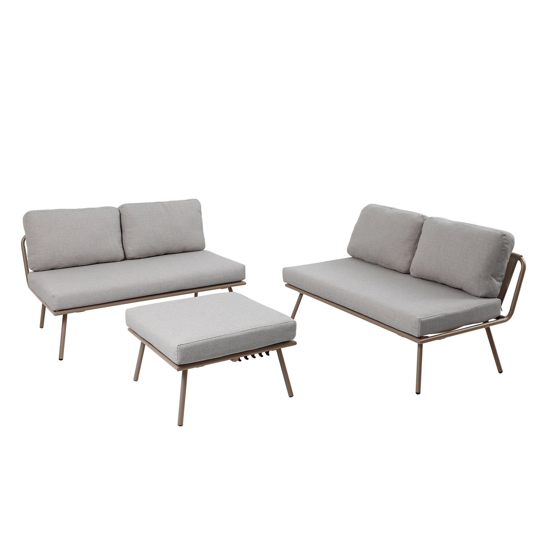 riess-ambiente Outdoor Lounge Sitzgruppe MOBILE MODULAR champagner greige mit Tisch wetterfest - Bild 1