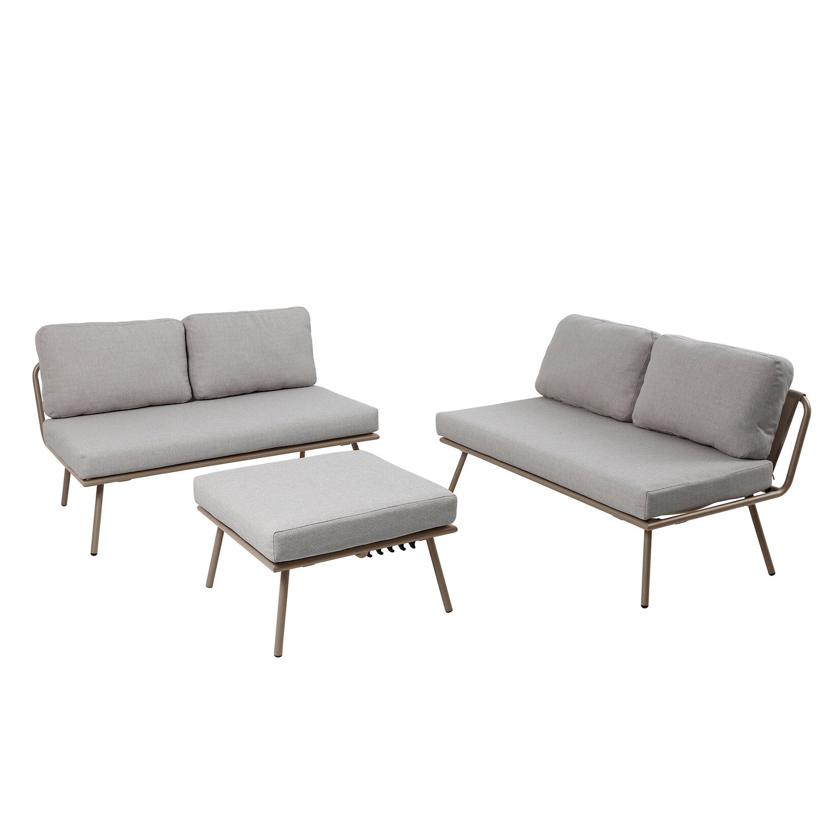 riess-ambiente Outdoor Lounge Sitzgruppe MOBILE MODULAR champagner greige mit Tisch wetterfest | 04251561920542