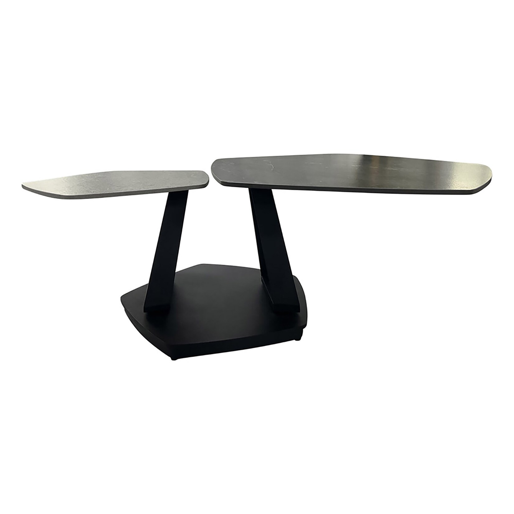 riess-ambiente Drehbarer Couchtisch MOVEMENT anthrazit grau Keramik fünfeckig schwarzes Metallgestell | 04251561920344