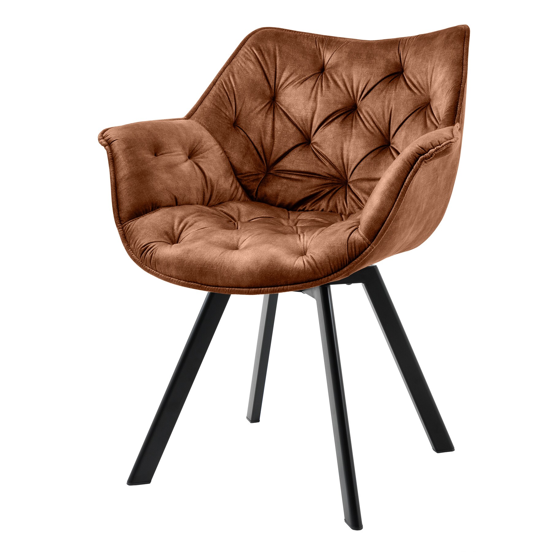 riess-ambiente Stuhl THE DUTCH COMFORT - drehbar grau Samt mit Armlehnen Modern Design Metallbeine - Bild 1