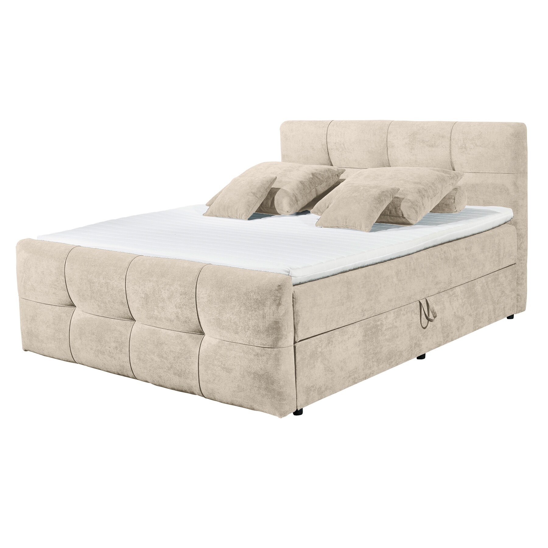 riess-ambiente Boxspringbett TOULOUSE 140x200cm beige inkl. Matratze und Topper mit Bettkasten - Bild 1