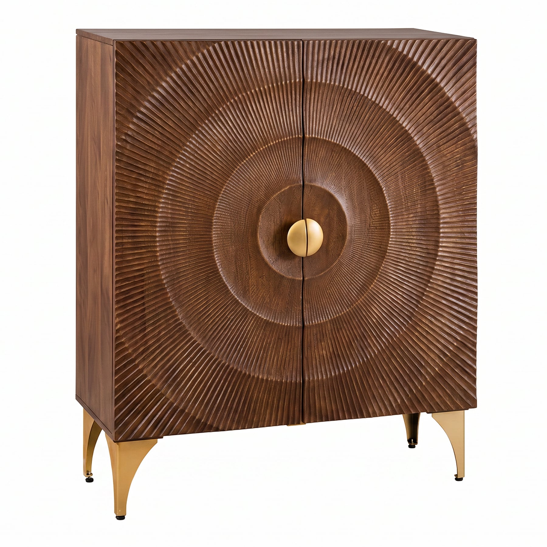 riess-ambiente Highboard GOLDEN SUNSET - 120cm braun, gold handgearbeitet Mangoholz - Bild 1