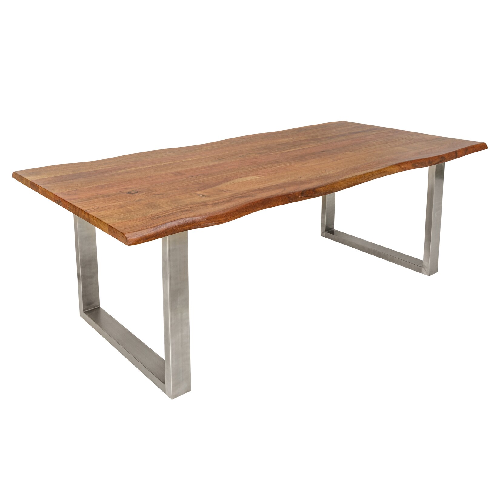 riess-ambiente Esstisch MAMMUT NATURE - 180cm Akazie Edelstahl Baumkante 3,5cm Tischplatte Massivholz