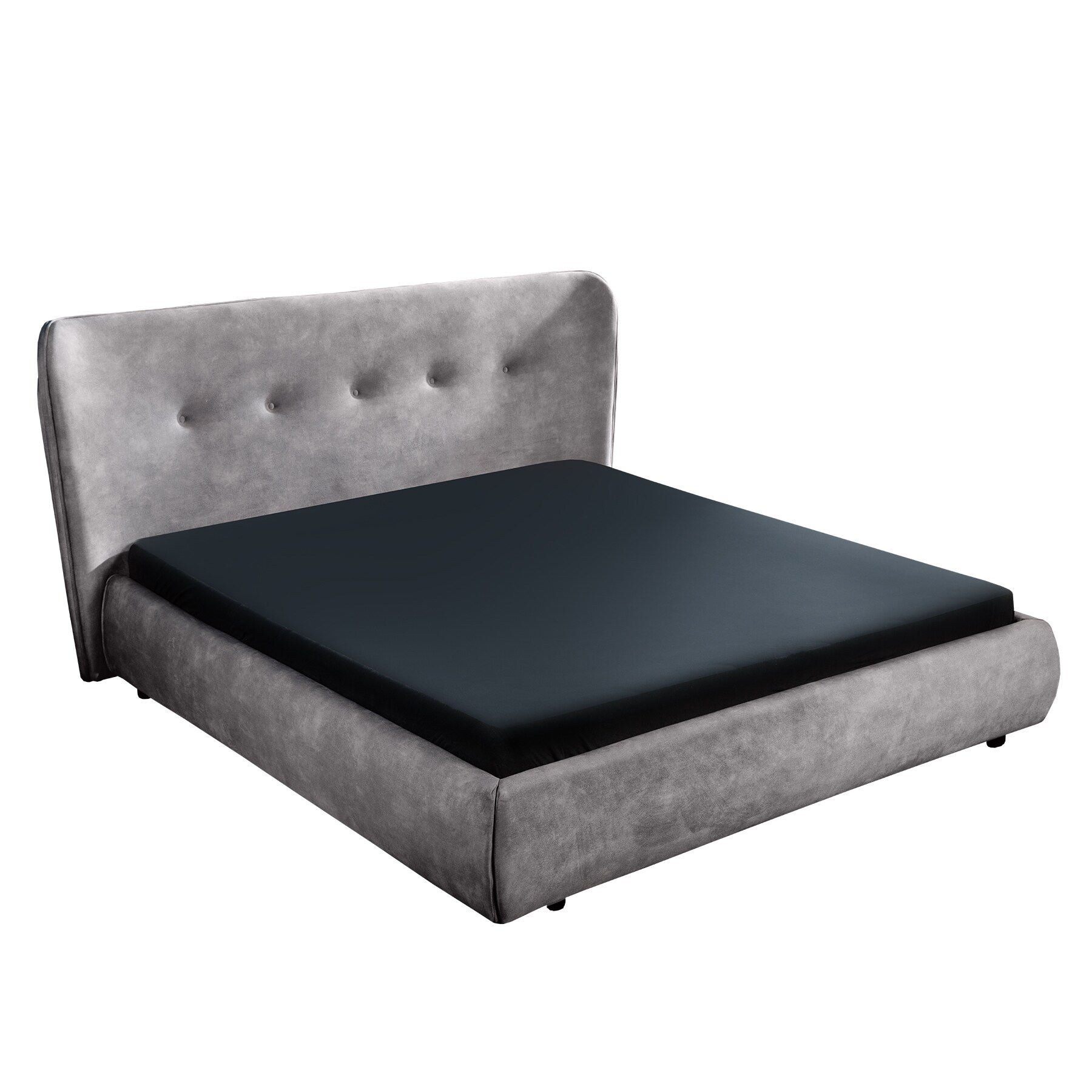 riess-ambiente Doppelbett FLORENZ - 180x200cm grau Samt Kingsize Polsterbett - Bild 1