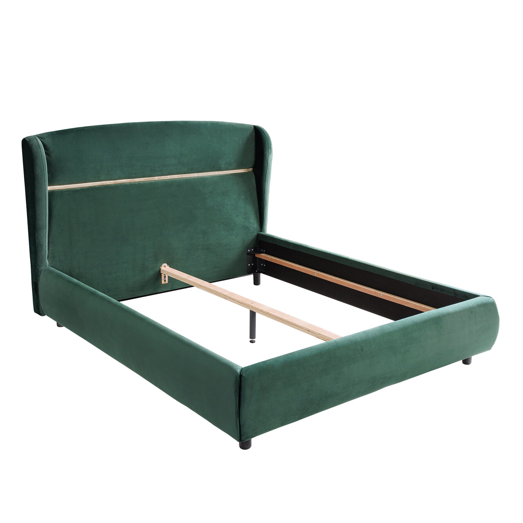 riess-ambiente Doppelbett VENICE - 160x200cm moosgr&uuml;n Samt Queensize Polsterbett - Bild 1