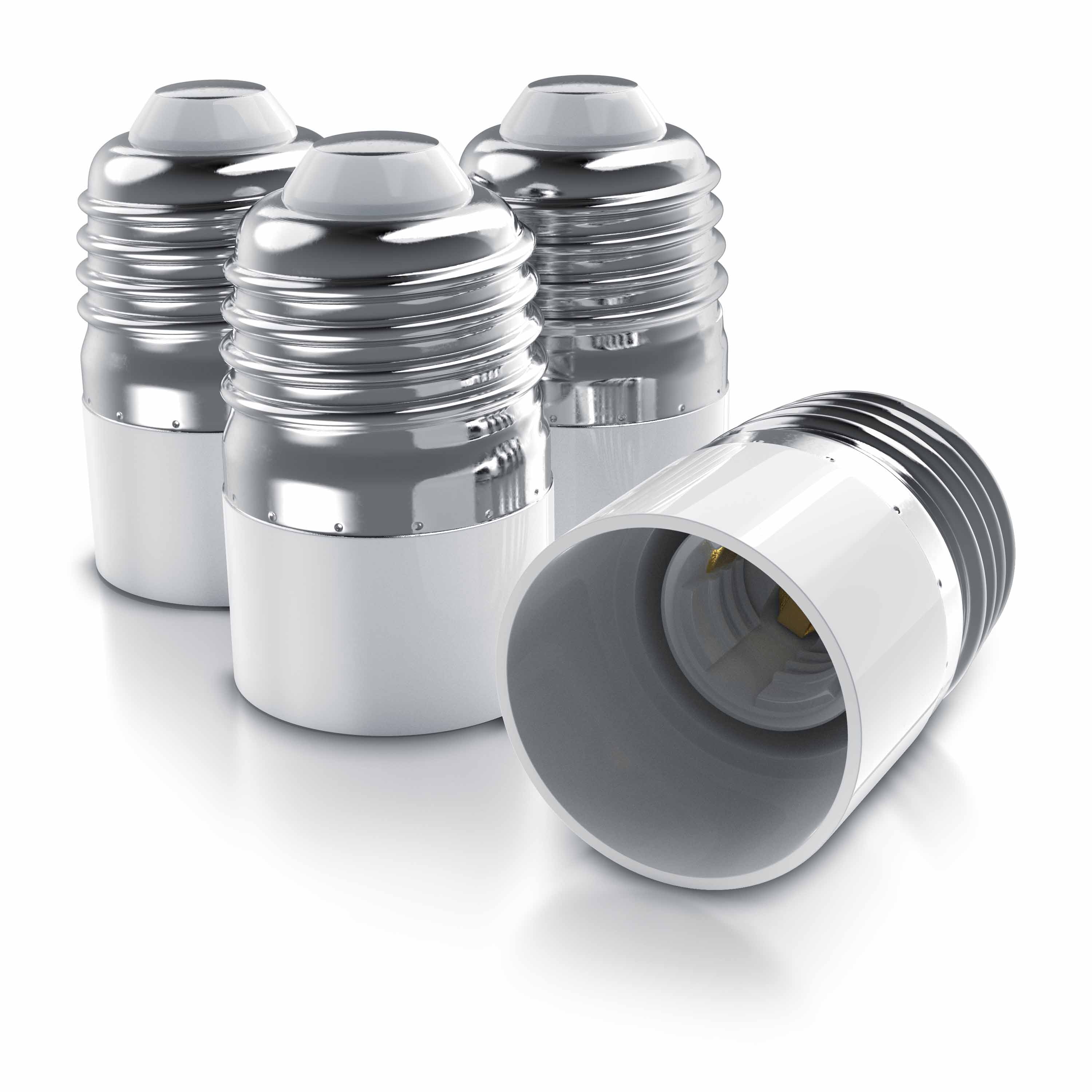 BEARWARE 4x Lampensockel Adapter - E27 Fassung auf E14 Sockel Konverter - Lampenadapter E27 auf E14 - Lampenfassung - Bild 1