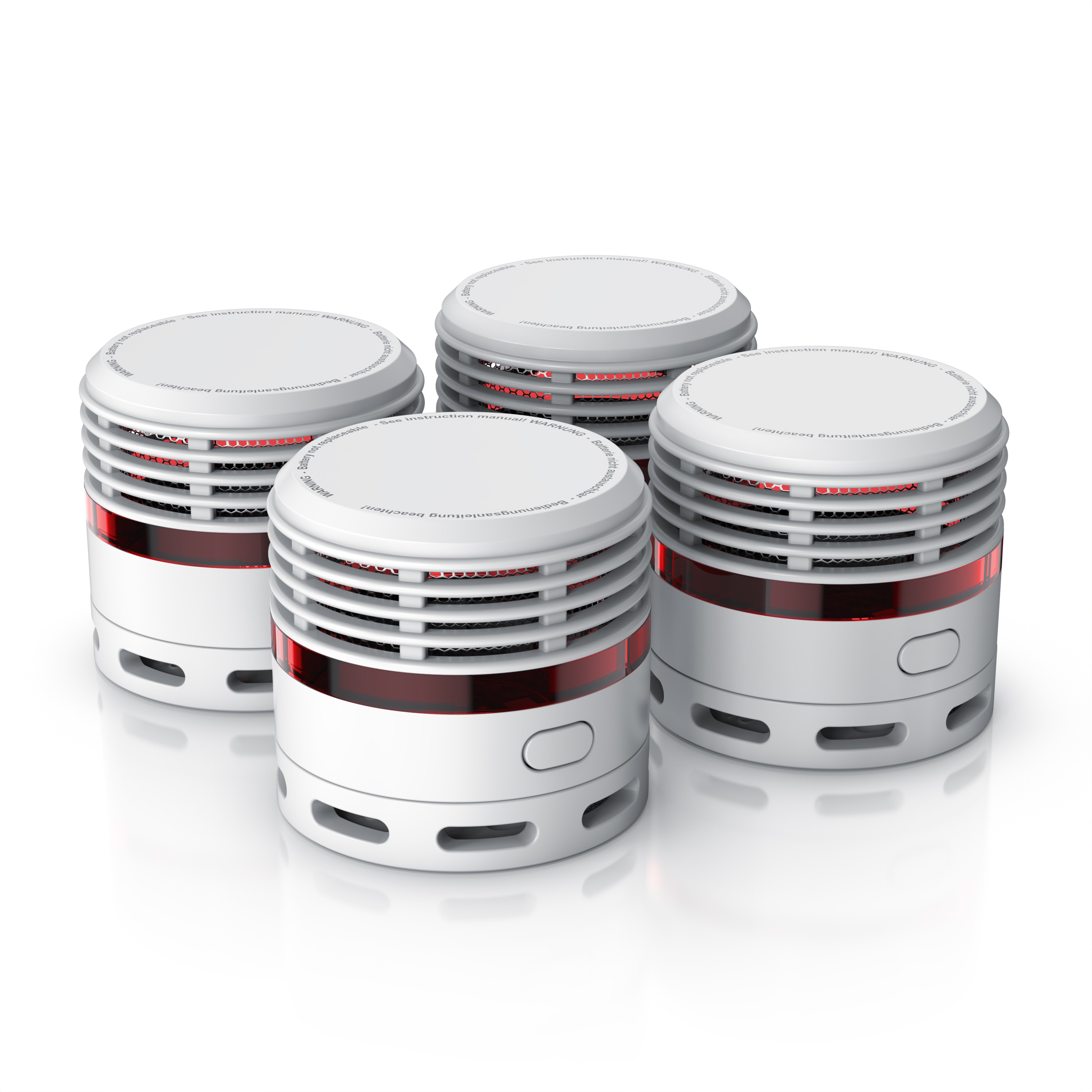 Brandson 4x Rauchmelder Mini - 10 Jahre Batterie - Lithium Ionen Batterie 1500 mAh - Lautst&auml;rke 85 db - LED Indikator - Pr&uuml;ftaste - Bild 1