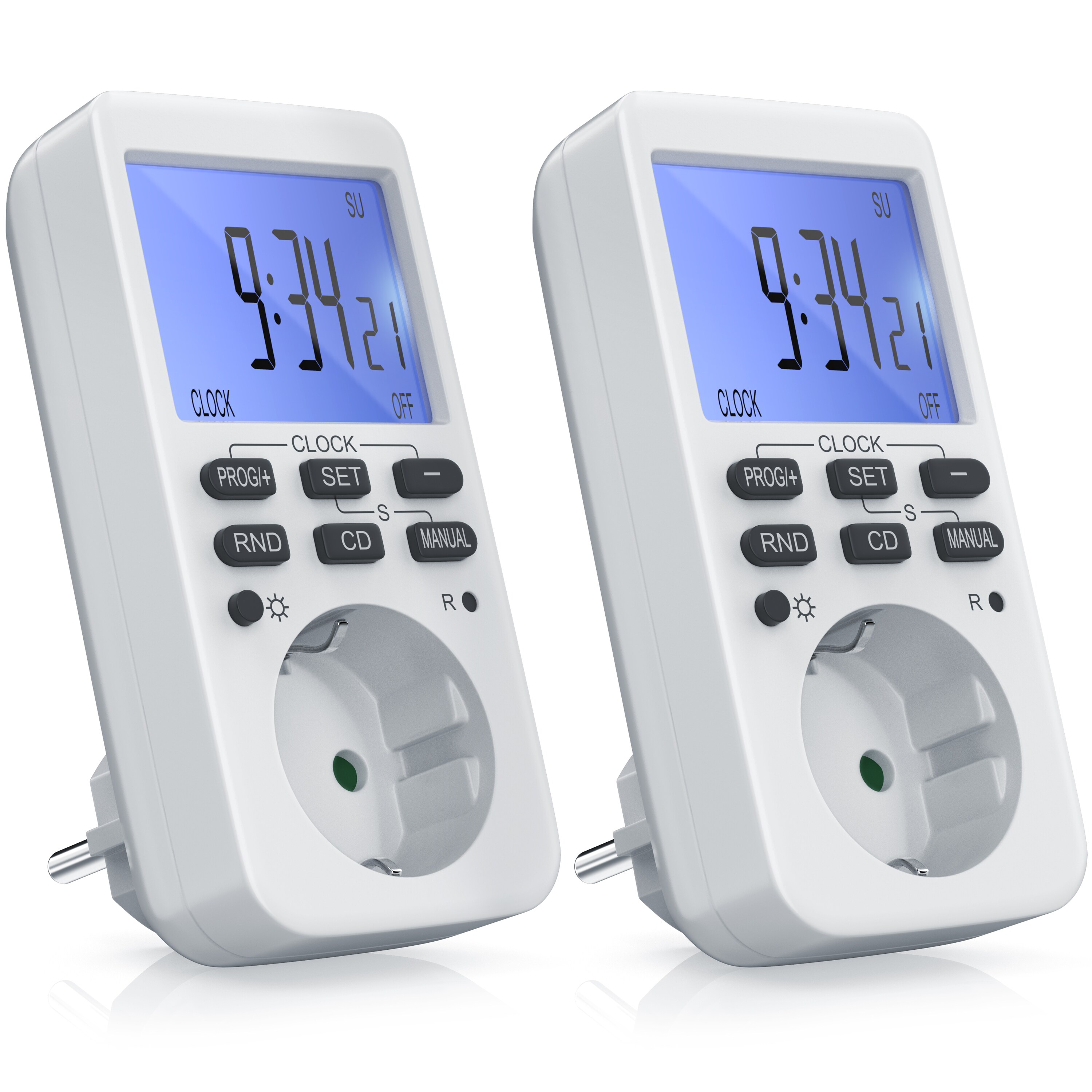 BEARWARE 2x Zeitschaltuhr programmierbar mit LCD Display Steckdosen Timer / max 3680W - Bild 1