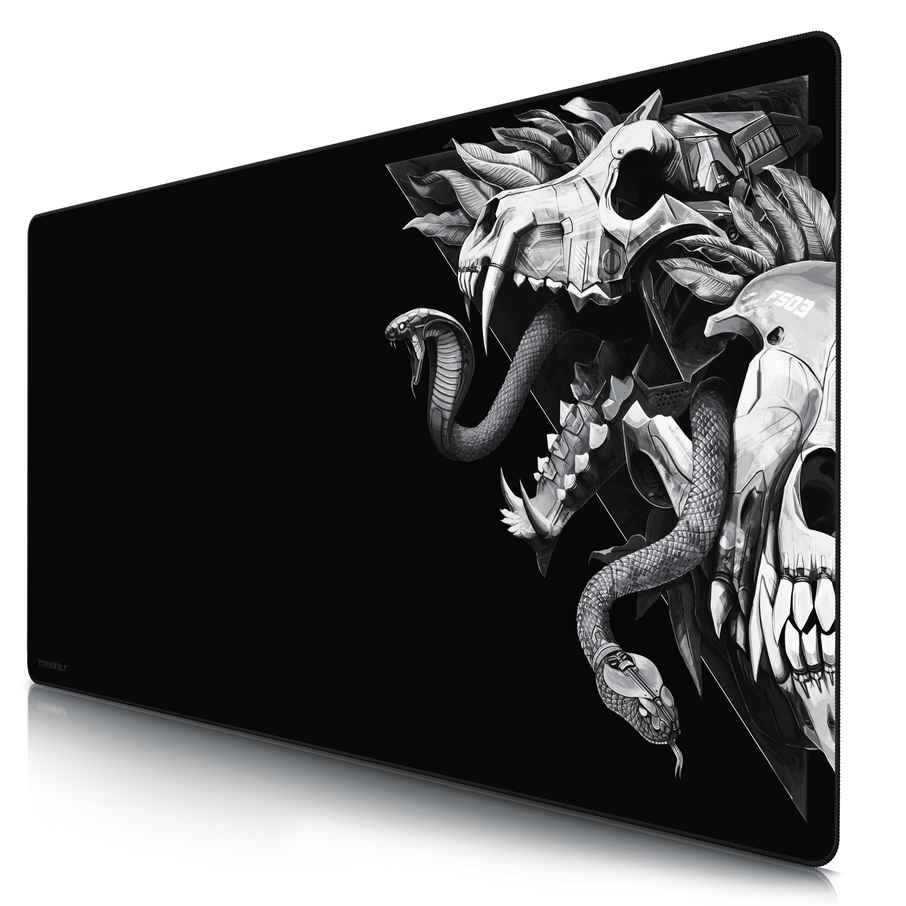 Titanwolf Gaming Mauspad, XXXL Speed Mousepad 1200 x 600 mm, Geschwindigkeit & Pr&auml;zision, Wolf Skull - Bild 1