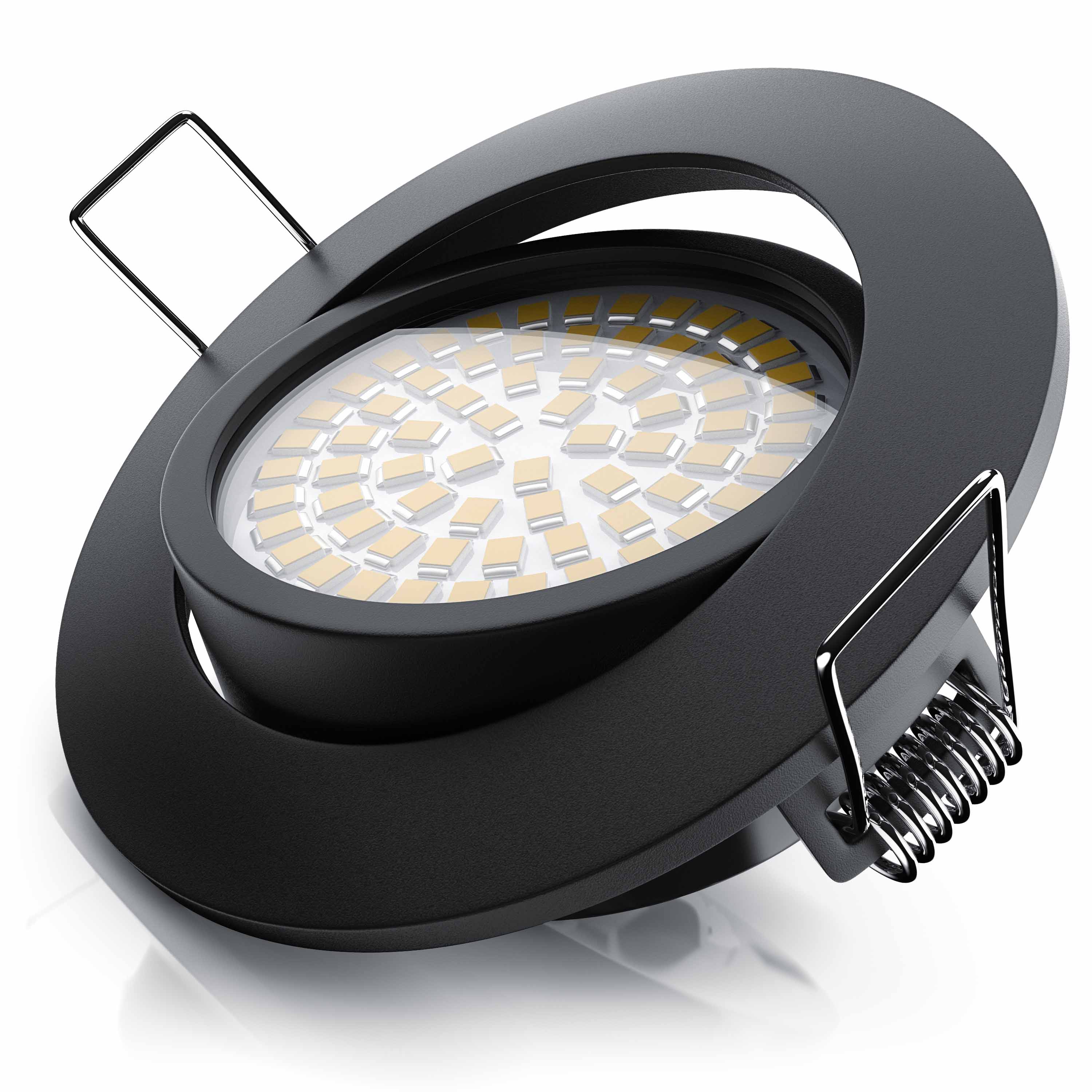 Brandson LED Deckenspots dimmbar & schwenkbar Einbaustrahler mit Aluminium Rahmen in schwarz - Bild 1