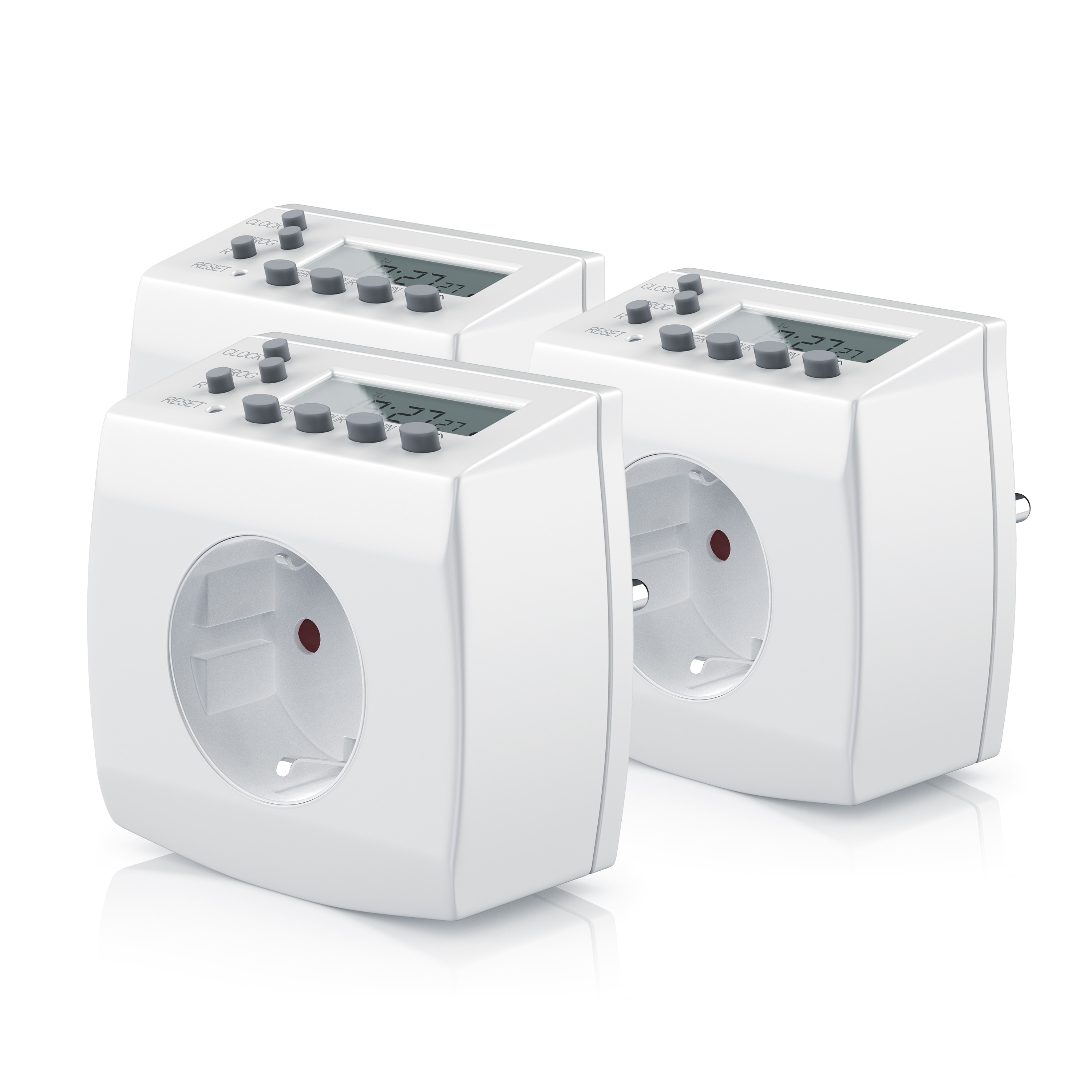 BEARWARE 3x digitale Zeitschaltuhr in kompakter Bauform Kinderschutzsicherung / Zufallsschaltung - Bild 1