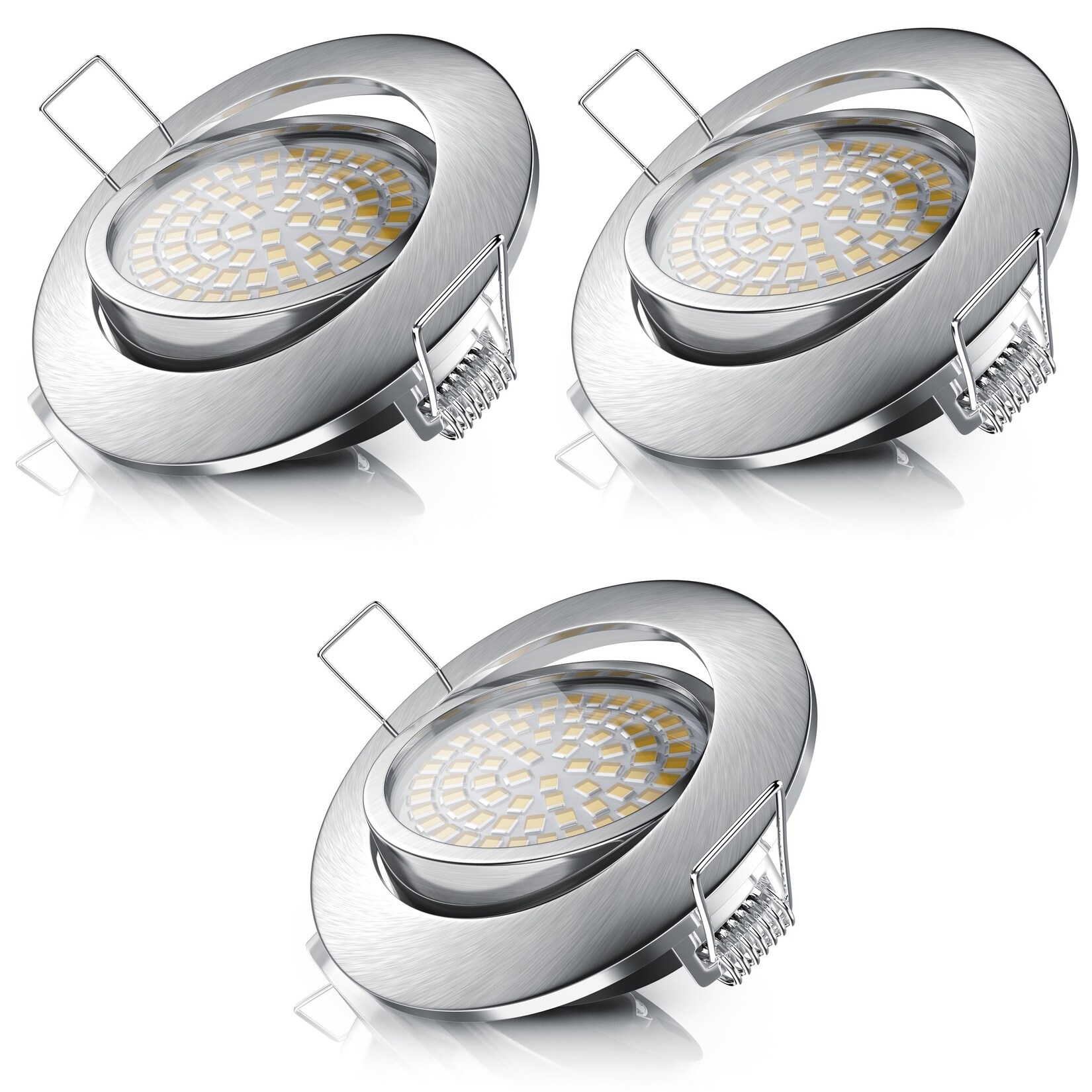 Brandson 3x LED Einbaustrahler, dimm- und schwenkbarer Deckenspot mit Aluminium Rahmen / Warmweiß | 04251259180517