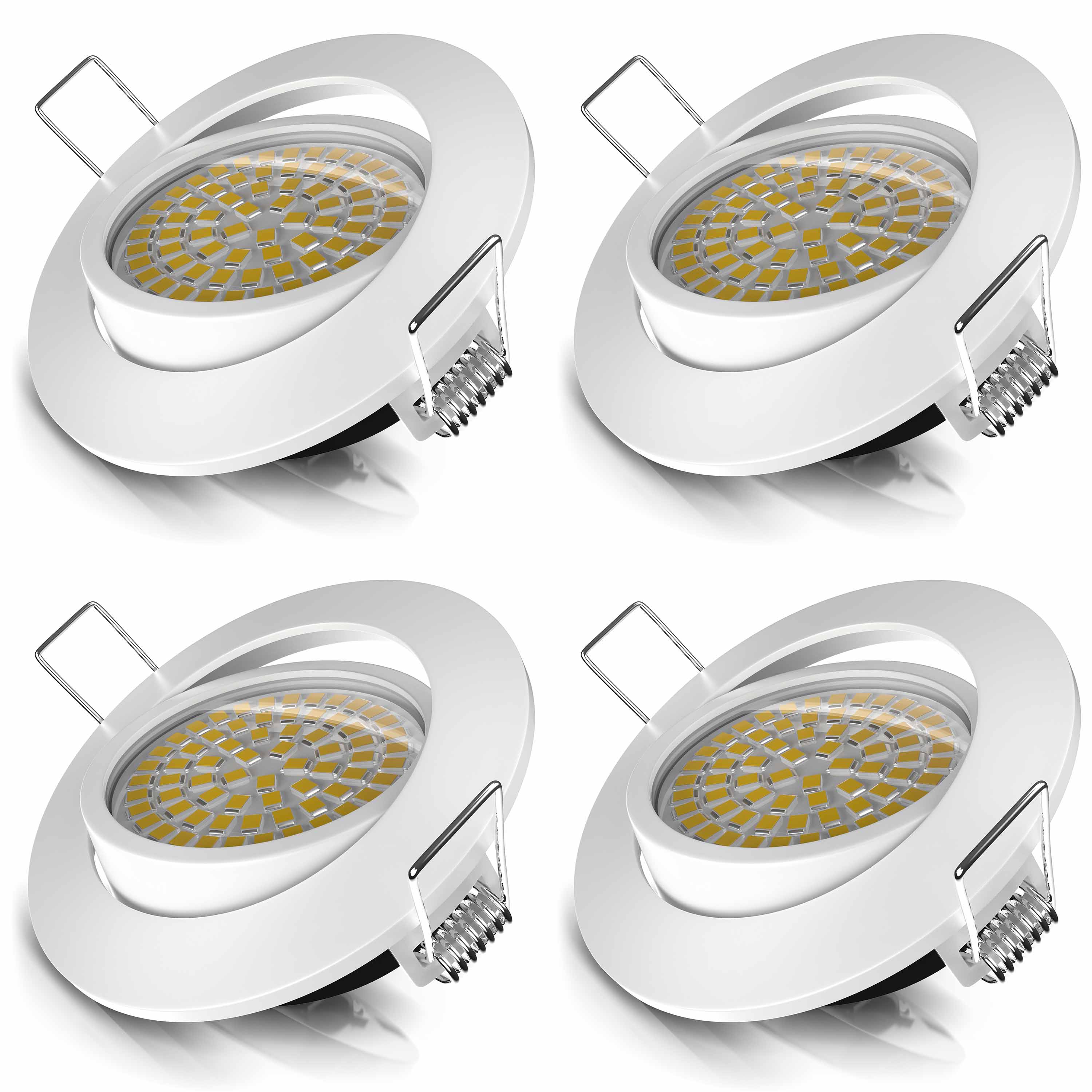 Brandson 4x LED Einbaustrahler schwenkbar Warmwei&szlig; 3000K Deckenspot / Deckenstrahler 5W - 320 Lumen - Bild 1