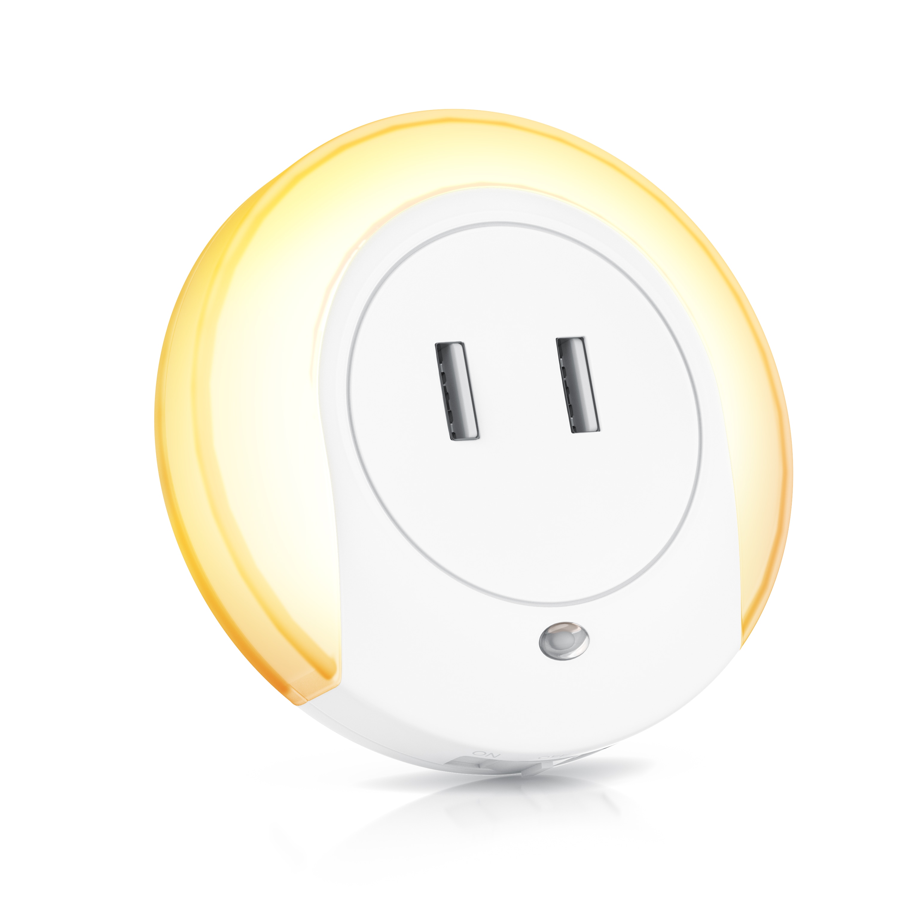 BEARWARE LED Nachtlicht, Warmwei&szlig;, Nachtlampe mit USB Ladefunktion, Helligkeits & D&auml;mmerungssensor - Bild 1