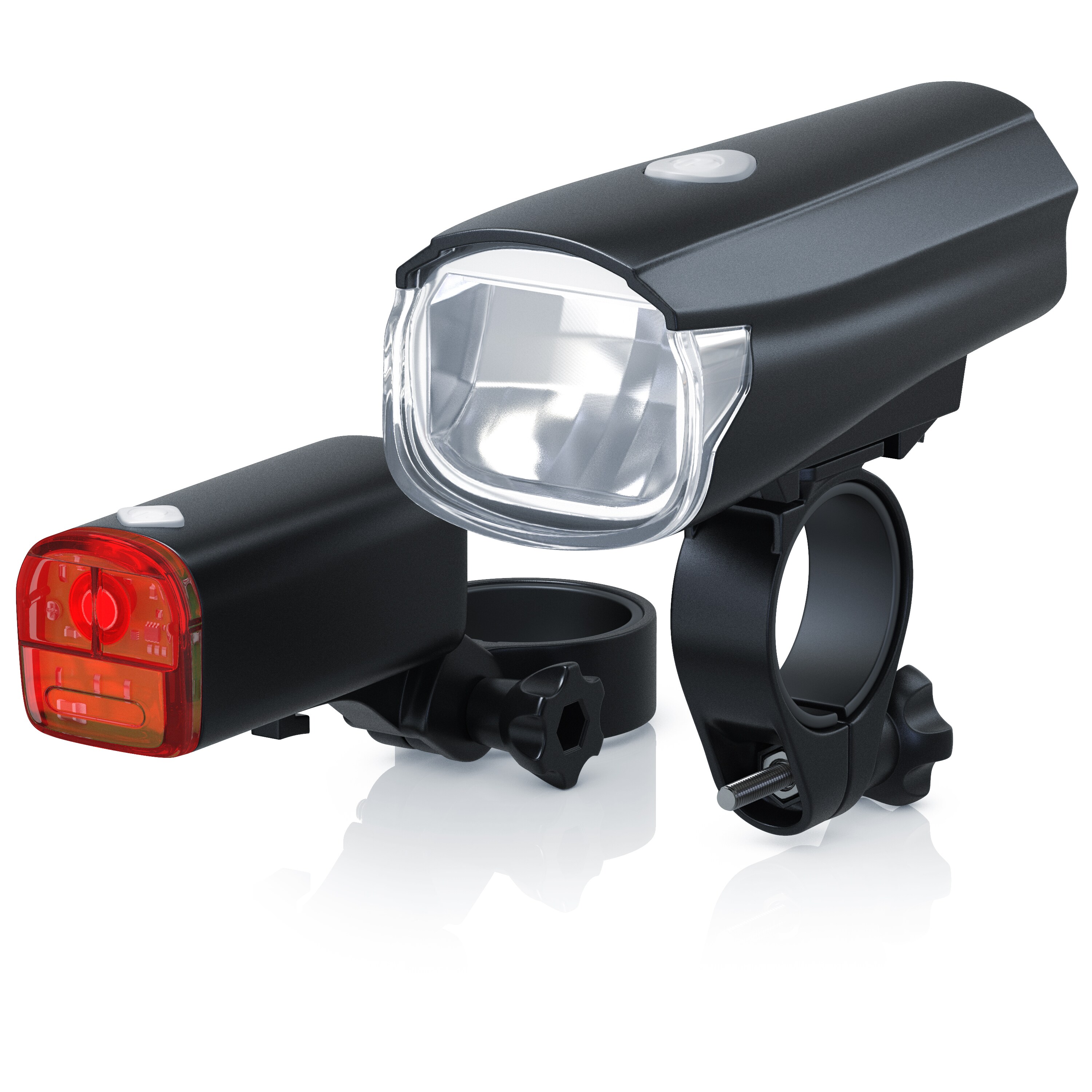 Aplic LED Fahrradlampen-Set mit Front & R&uuml;cklicht StVZO zugelassen / Helle LED mit 30 Lux - Bild 1