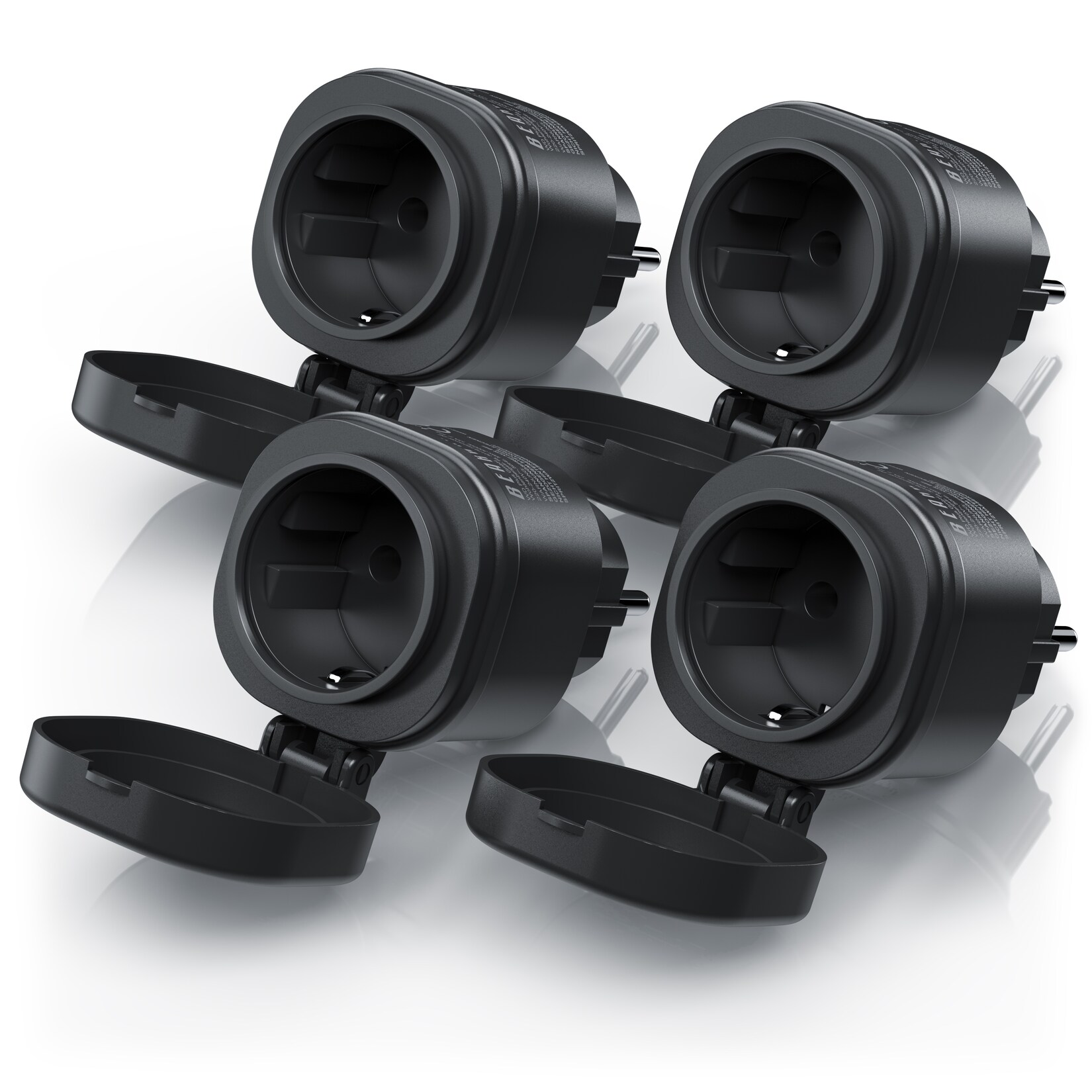 BEARWARE 4x Wifi Outdoor Steckdose 2,4 Ghz WLAN Steuerung per App Smart Life / IP44 | 04062861841563