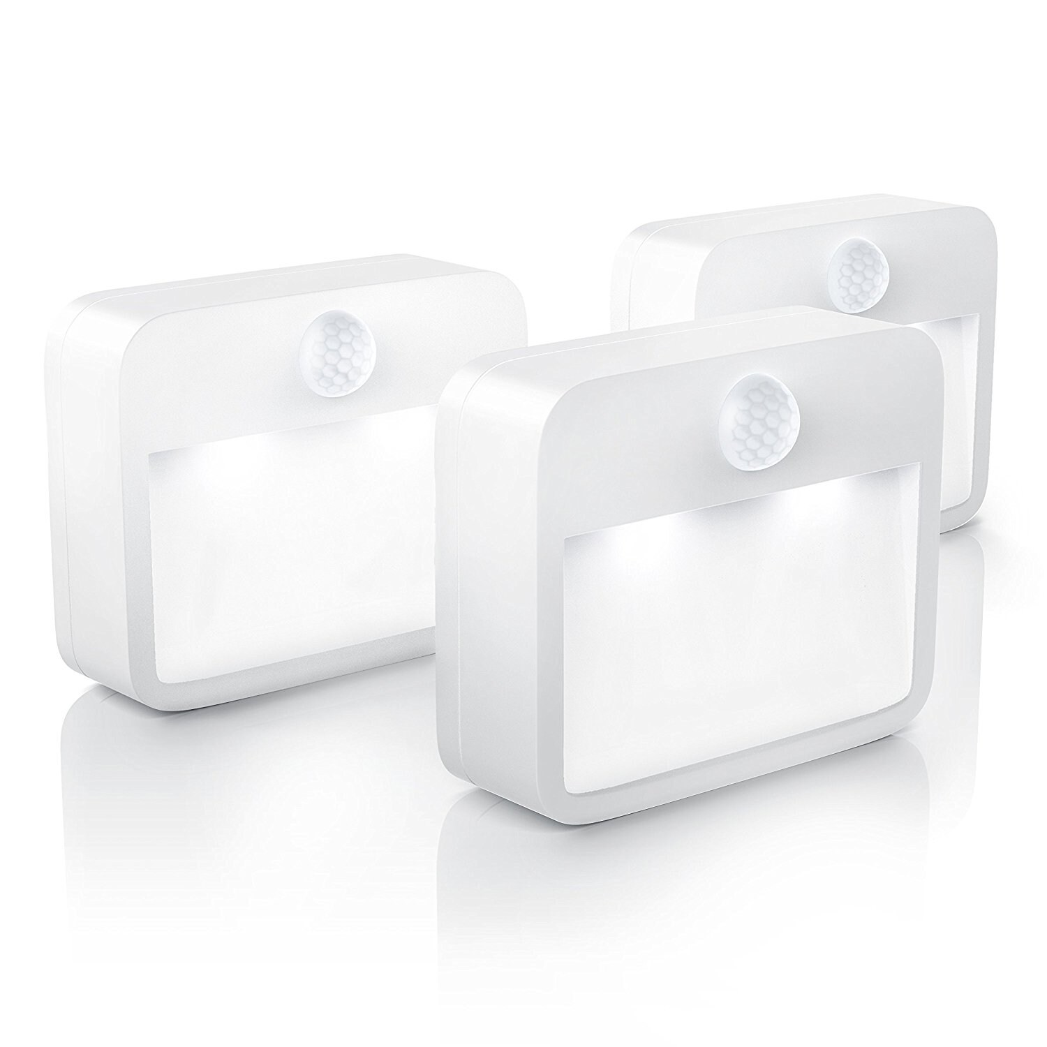 Brandson 3x Nachtleuchte mit Bewegungsmelder & Helligkeitssensor Batteriebetriebene LED Nachtlampe - Bild 1