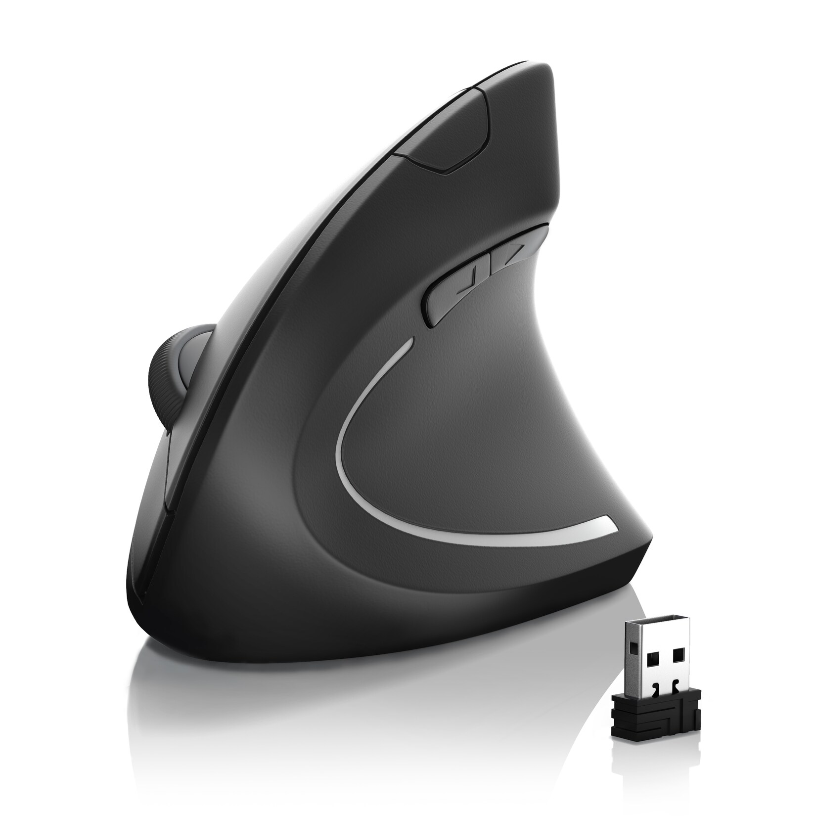 CSL Optische Wireless kabellos Funk Maus – Bluetooth + 2,4 Ghz Funk – vertikale Ausführung – ergonomisches Design – Vorbeugung gegen Mausarm Tennisarm | 04062861058282