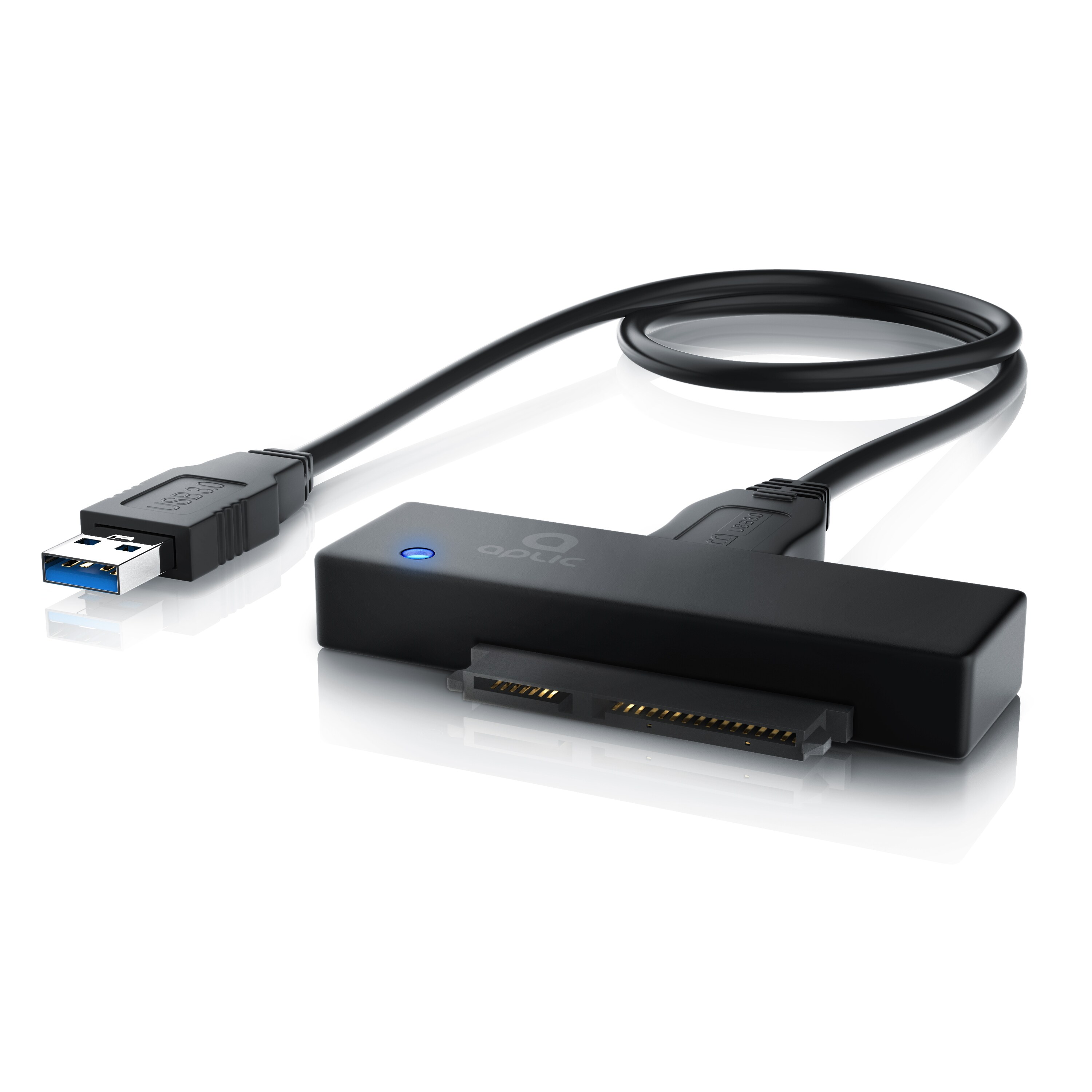 Aplic USB 3.0 zu SATA Konverter Kabel inkl. Netzteil - SATA 1/2/3 Festplatten & Laufwerke - UASP - Bild 1