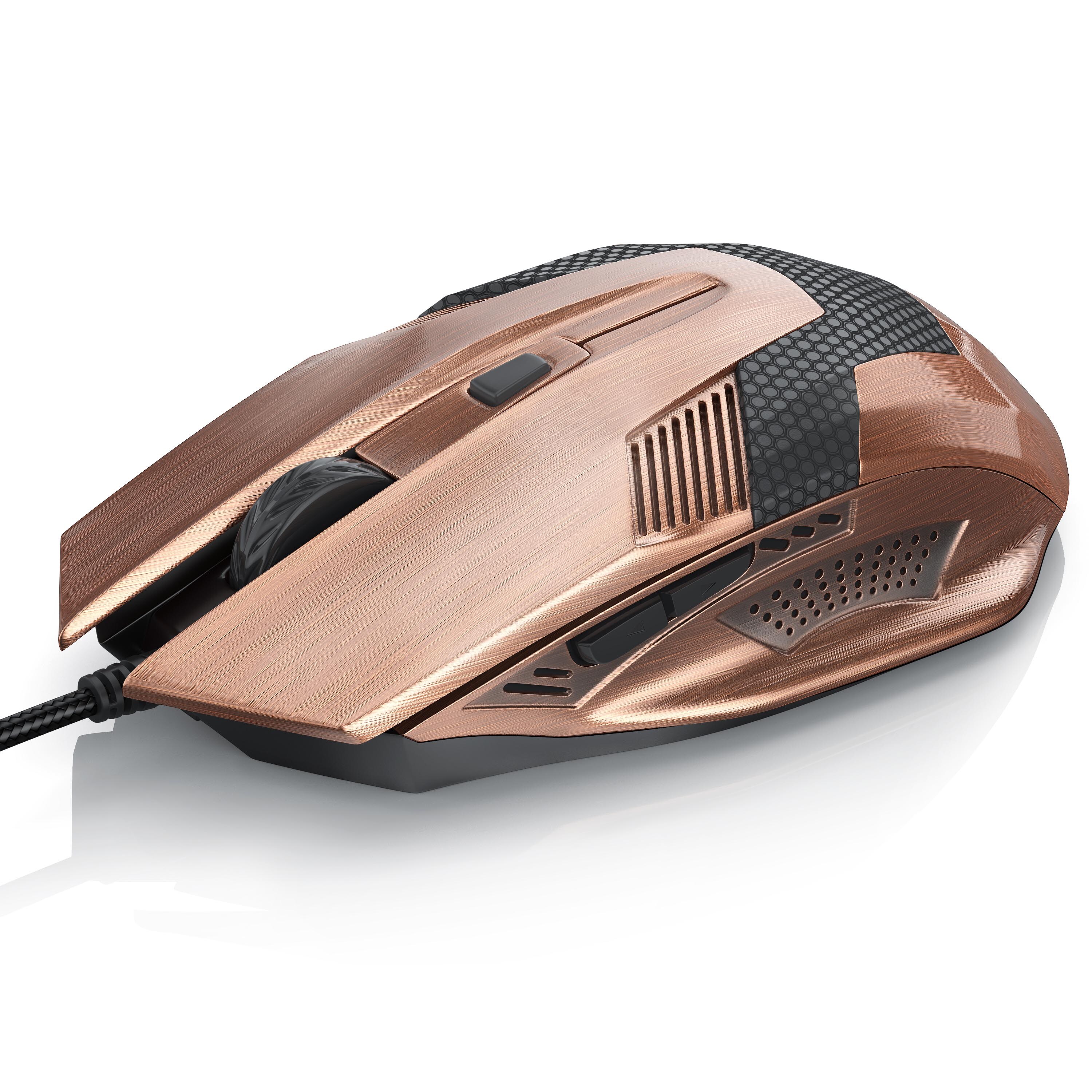 CSL Gaming-Maus, kabelgebunden, Gaming Maus im Copper-Look 2400 dpi, Abtastrate w&auml;hlbar, Kupferfarben - Bild 1