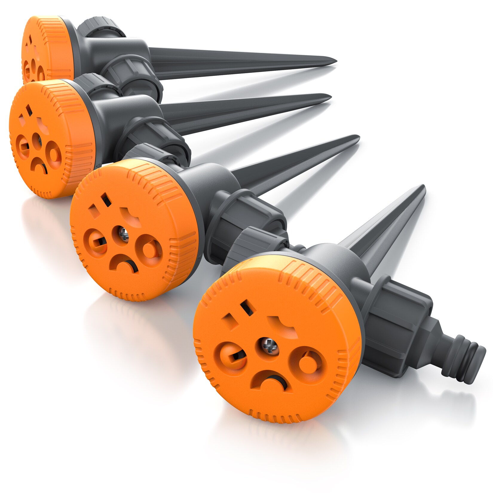 Brandson 4x Rasensprenger 5 Fach Rasensprinkler, Flächenregner Garten Sprinkler, Kreis Halbkreis Viertelkreis Fächer beidseitig Strahl, Wählscheibe | 04062861842164