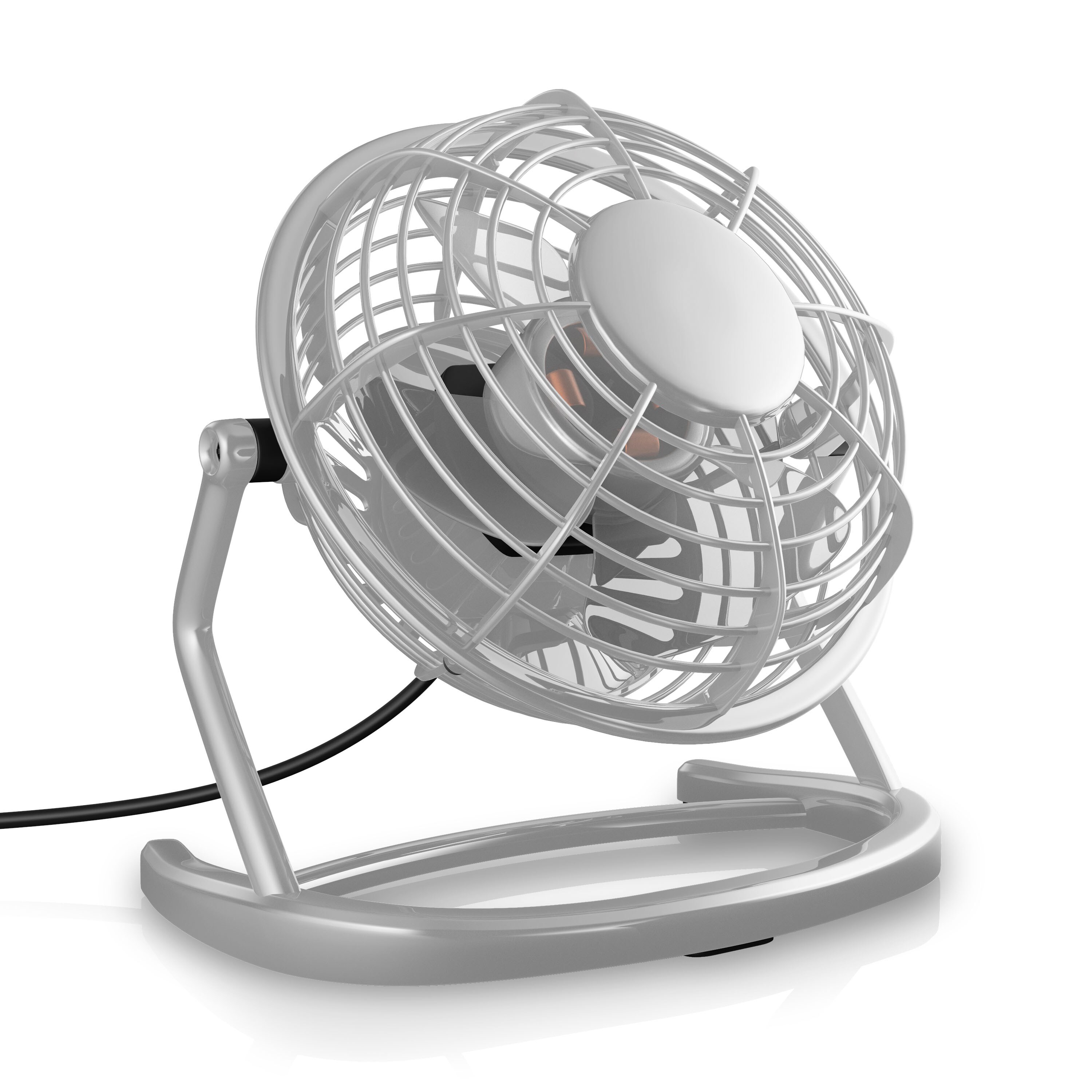 CSL Mini USB-Ventilator, Tischventilator neigbar, An/Aus-Schalter, optimal f&uuml;r den Schreibtisch, grau - Bild 1